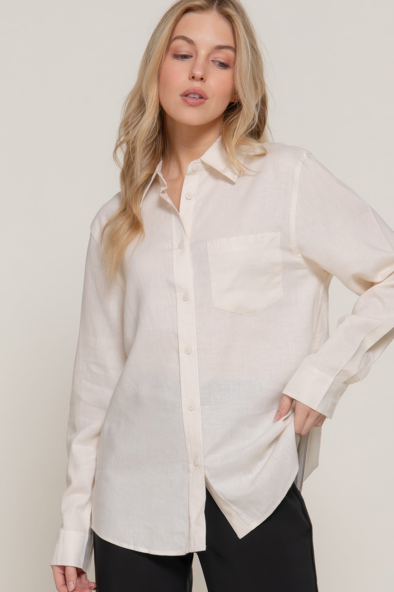 Long Sleeve Linen Blend Shirt product image
