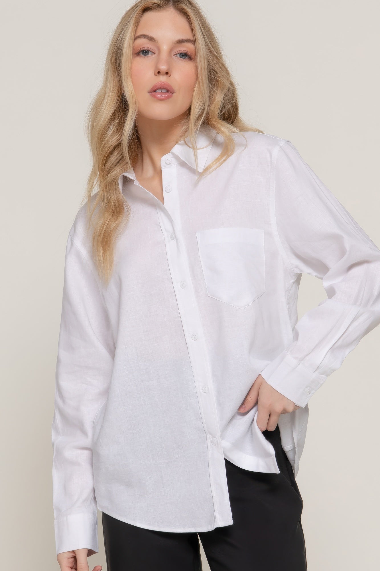 Long Sleeve Linen Blend Shirt product image