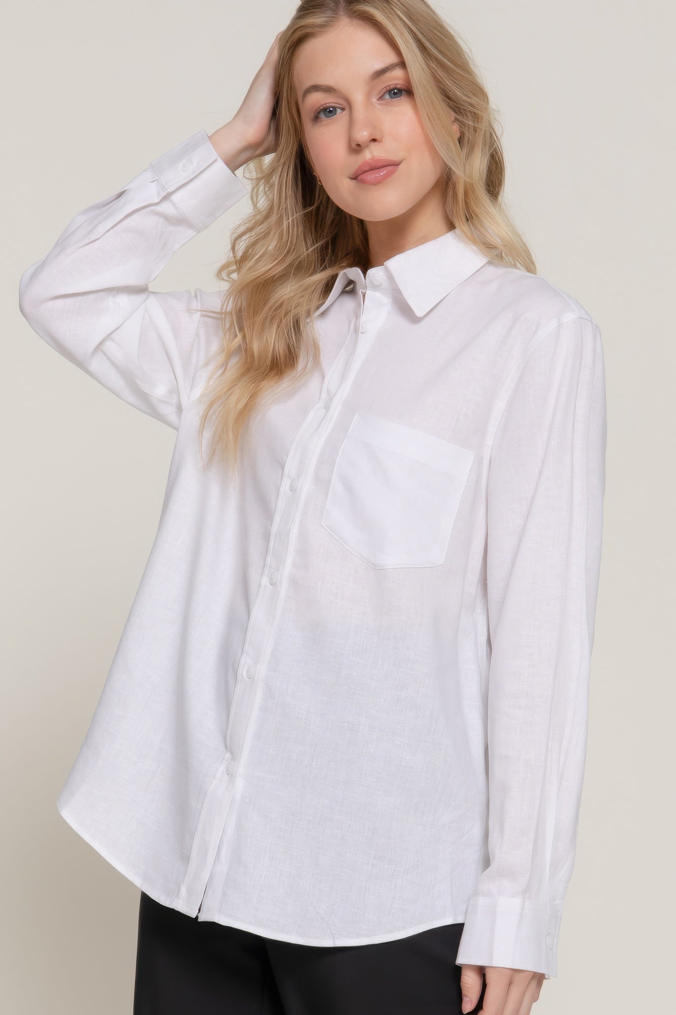 Long Sleeve Linen Blend Shirt product image