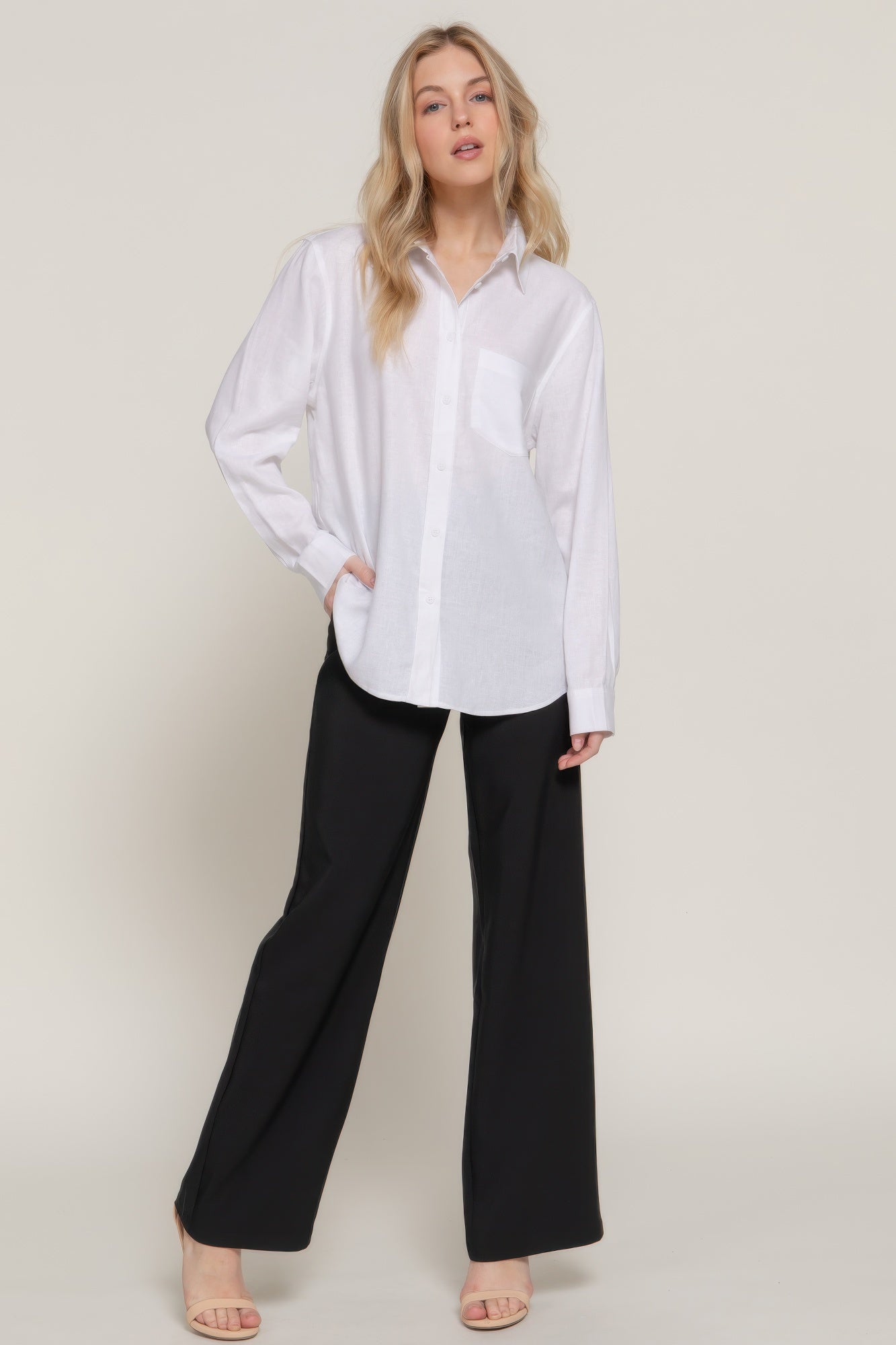 Long Sleeve Linen Blend Shirt product image
