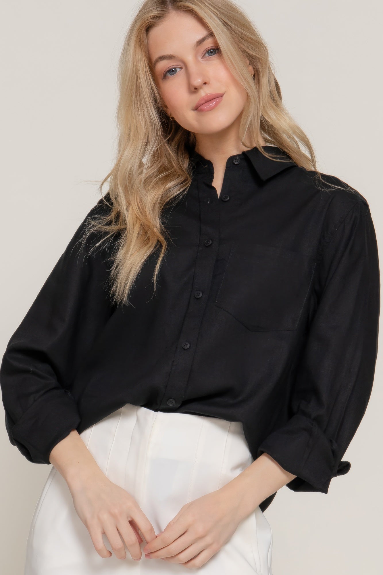 Long Sleeve Linen Blend Shirt product image