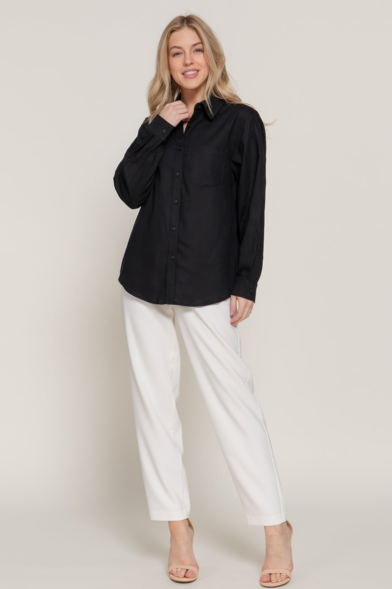 Long Sleeve Linen Blend Shirt product image