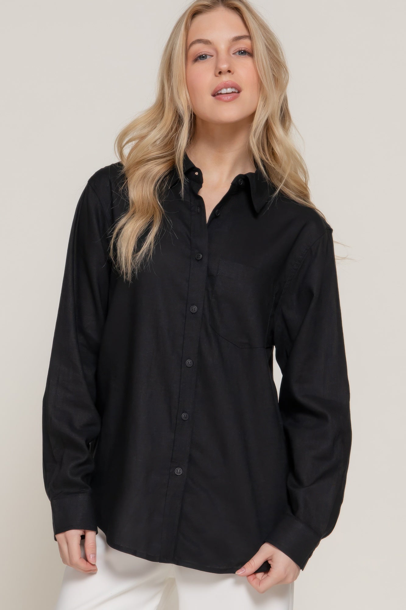 Long Sleeve Linen Blend Shirt product image