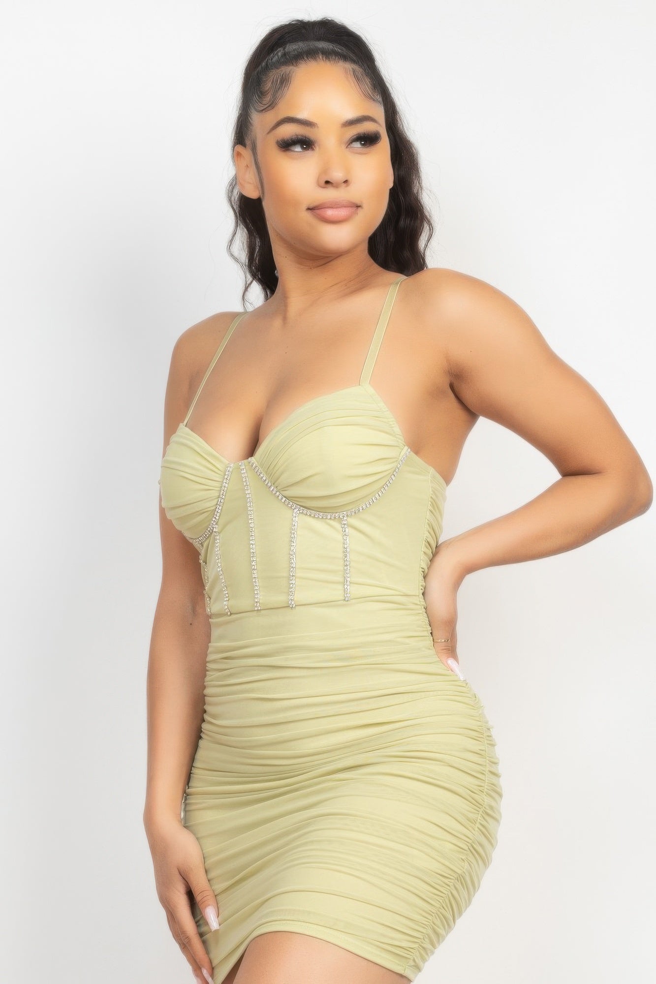 Stone Cami Shirred Bodycon Dress product image