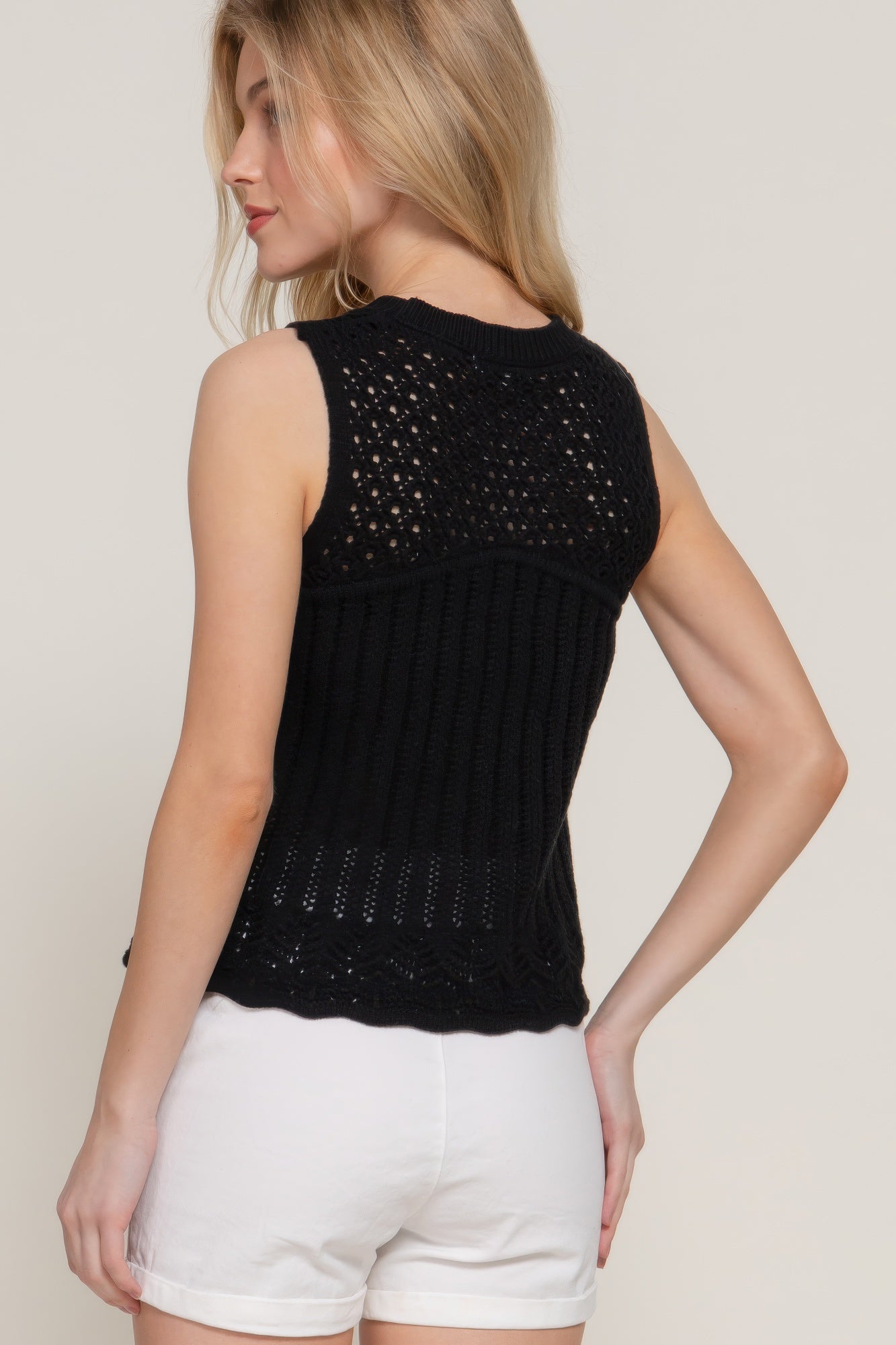 Sleeveless Crochet Spring Sweater product image