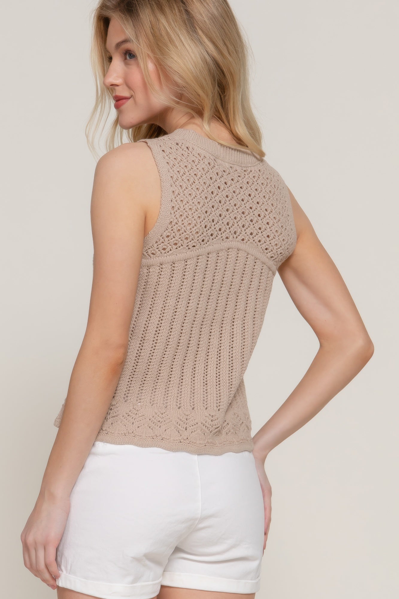 Sleeveless Crochet Spring Sweater product image