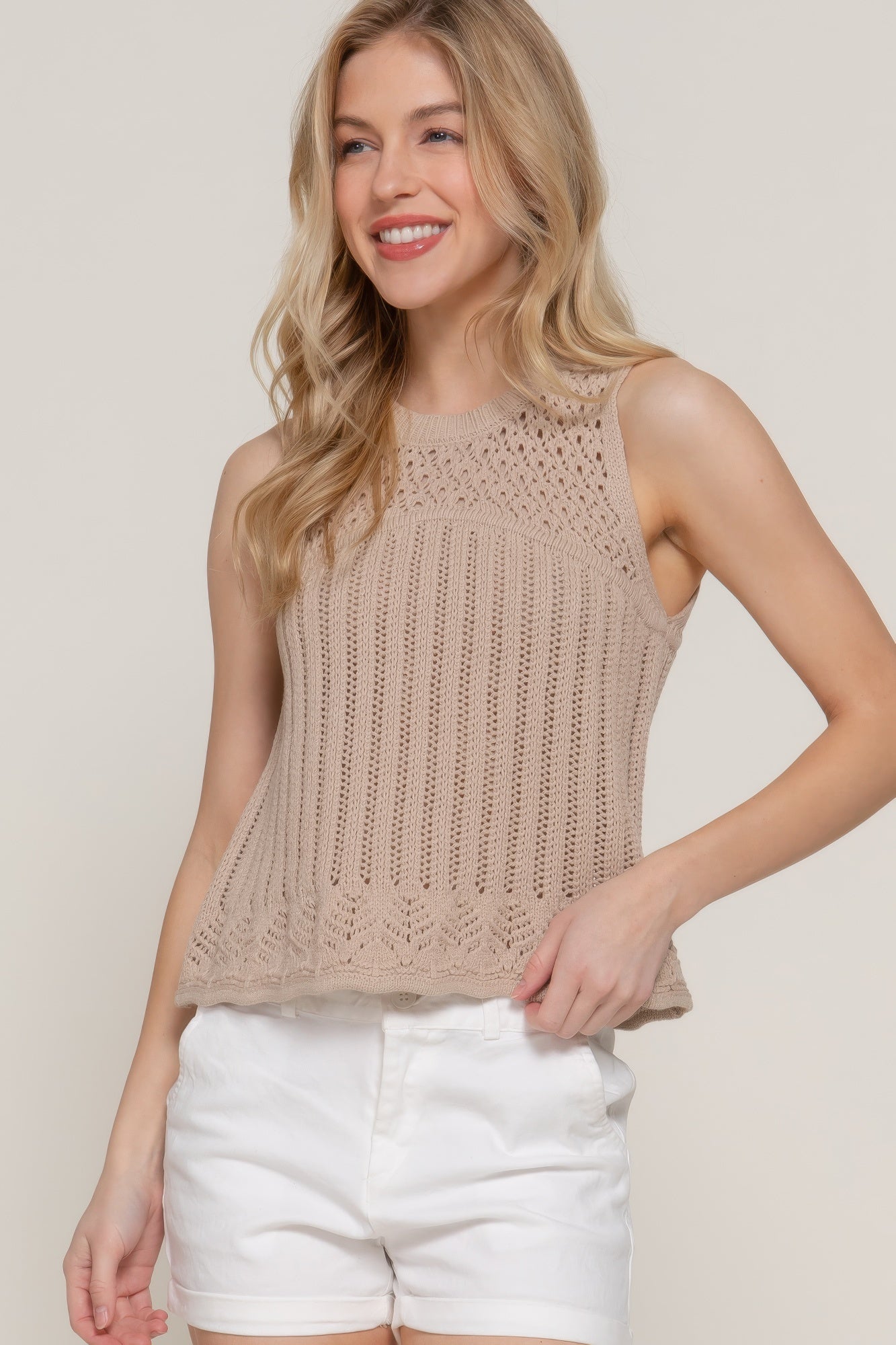 Sleeveless Crochet Spring Sweater product image