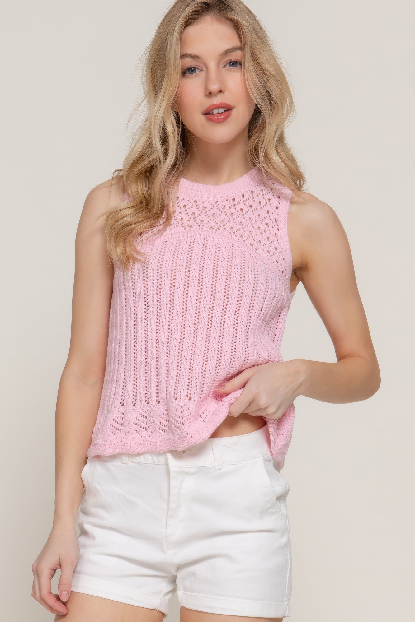 Sleeveless Crochet Spring Sweater product image
