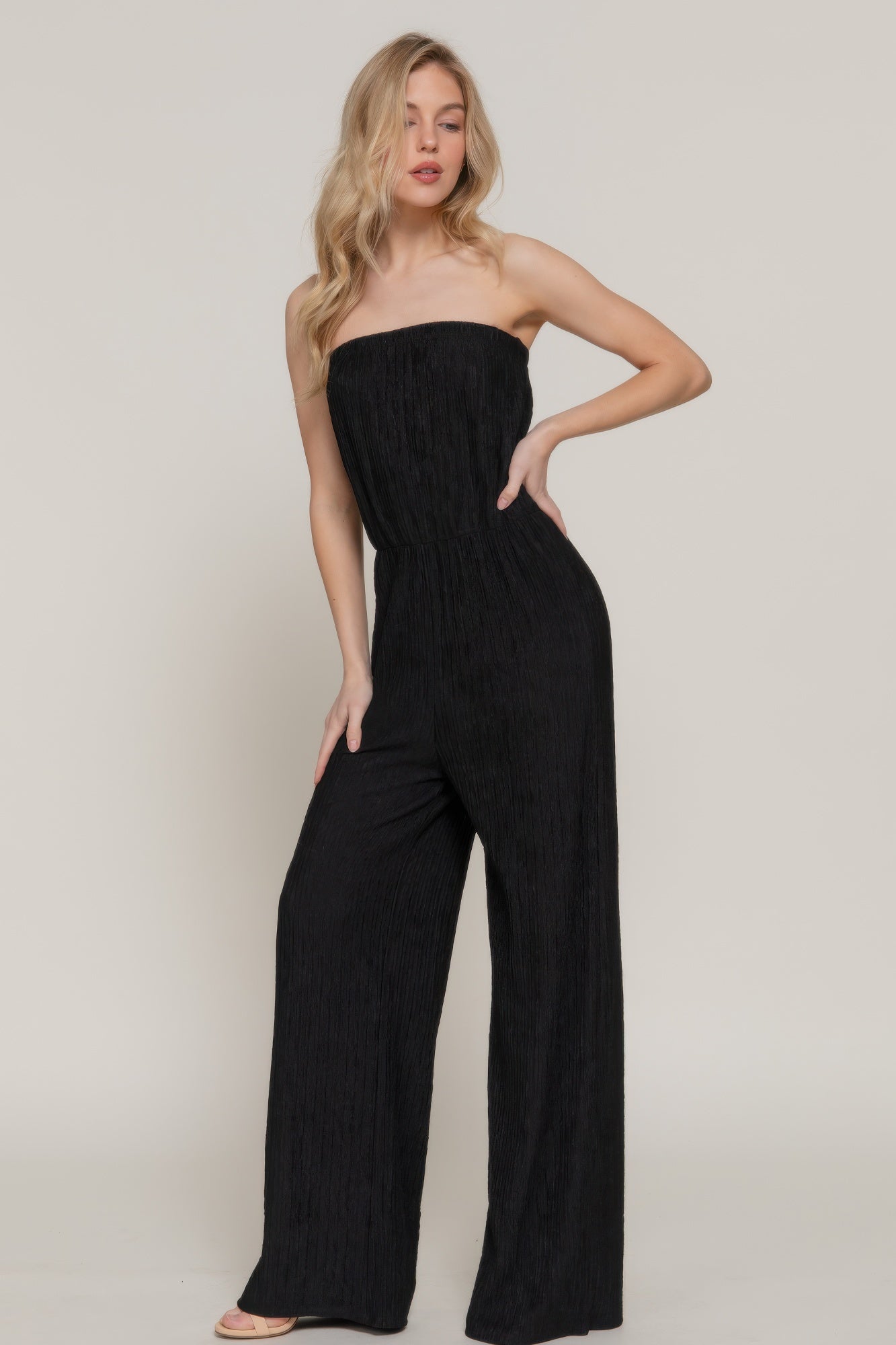 Crinkle Knit Tube Jumpsuit product image