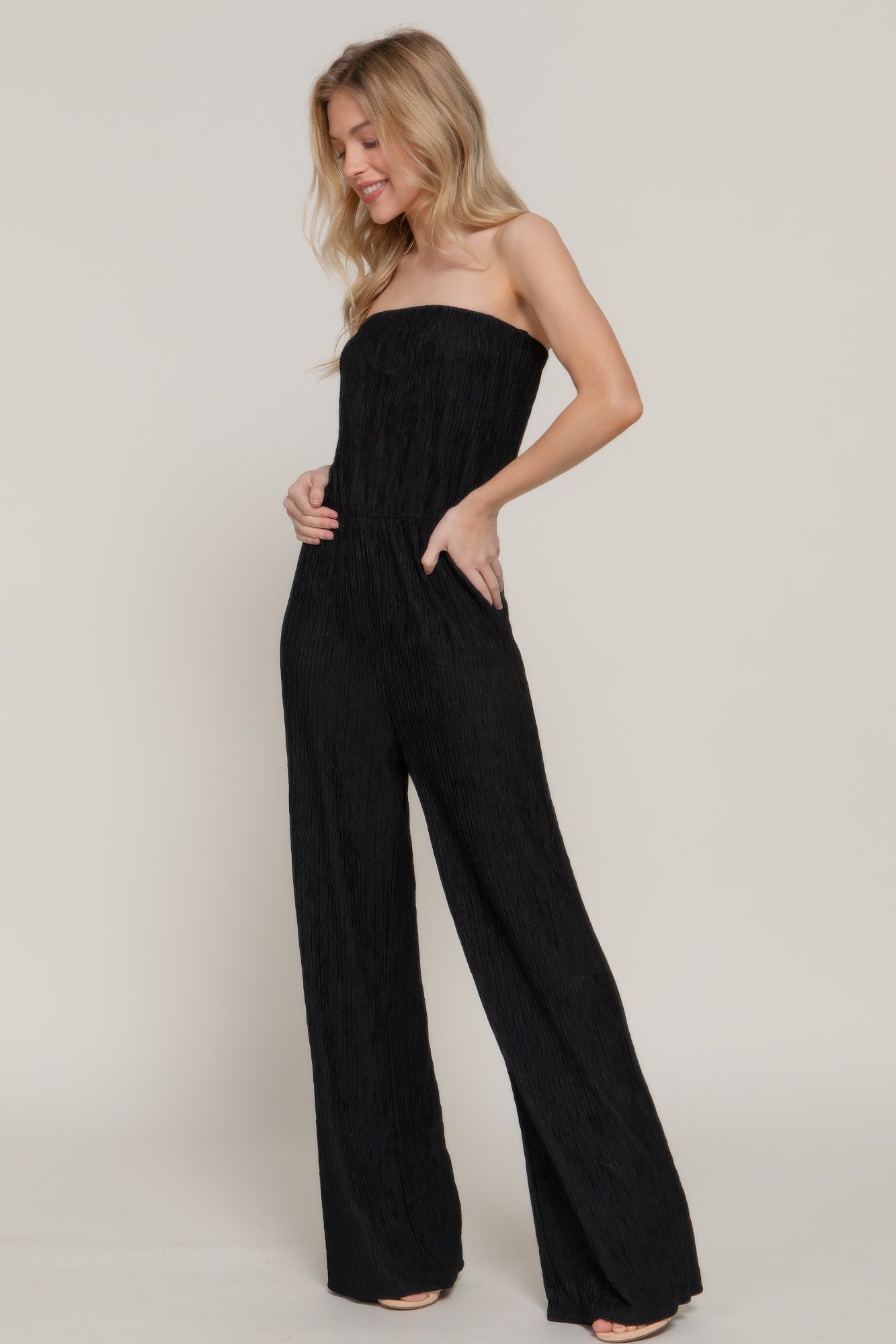 Crinkle Knit Tube Jumpsuit product image