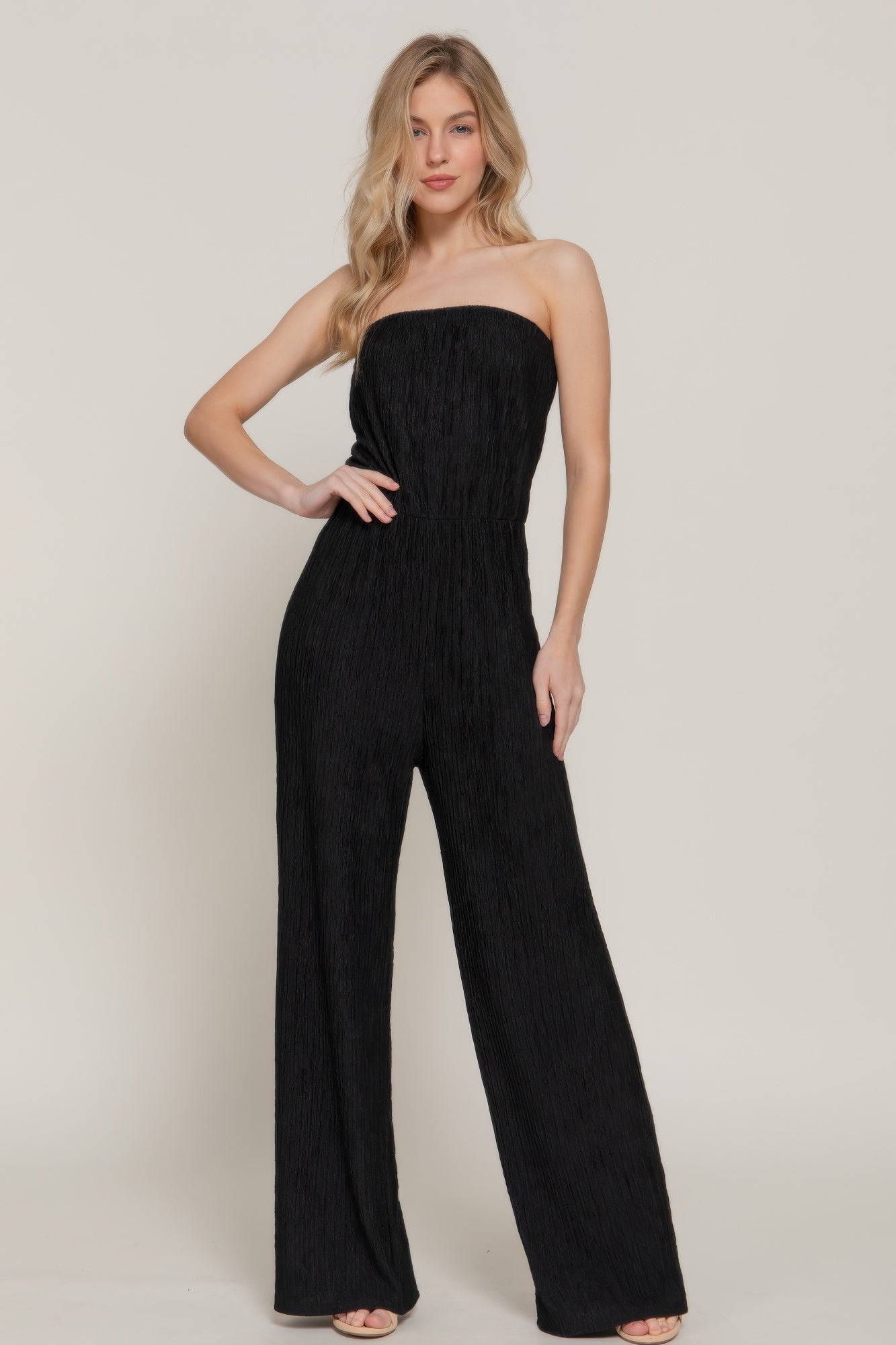 Crinkle Knit Tube Jumpsuit product image
