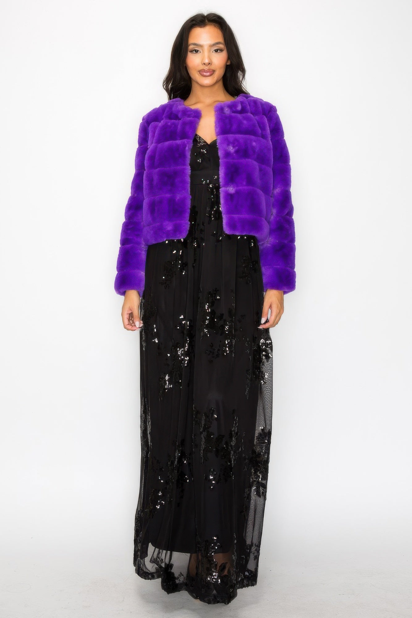 Faux Fur Buttoned Quilted Jacket product image