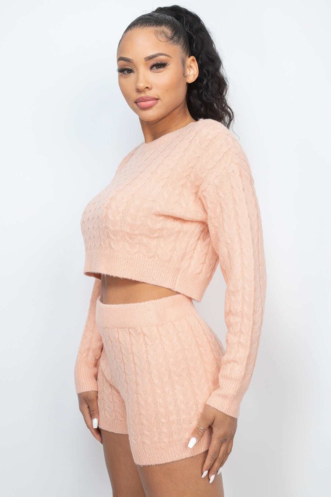 Ribbed Crop Top And Shorts Set product image