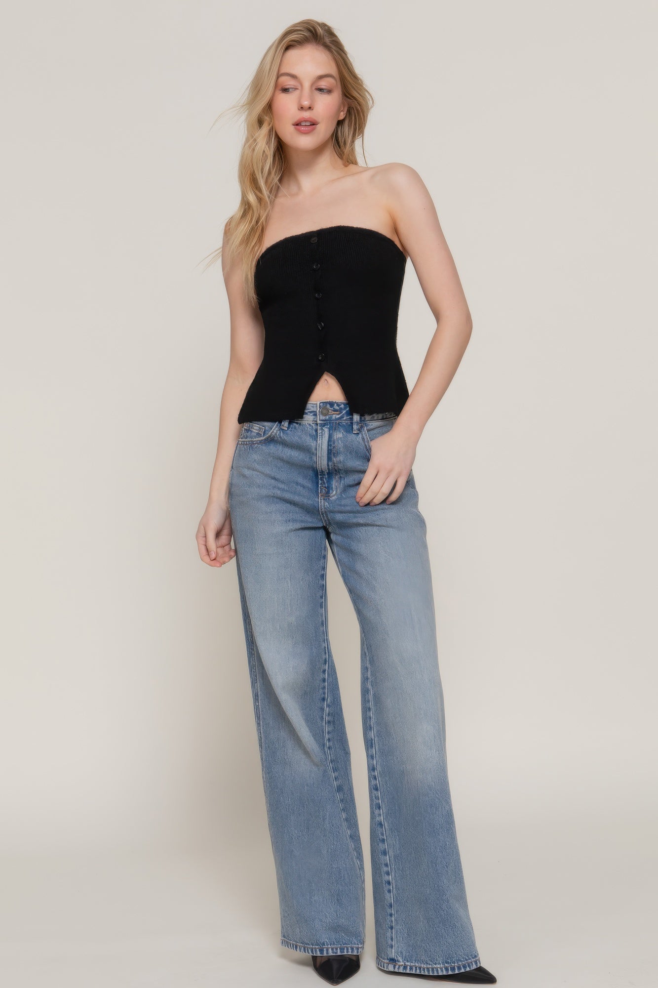 Button Down Tube Spring Sweater product image