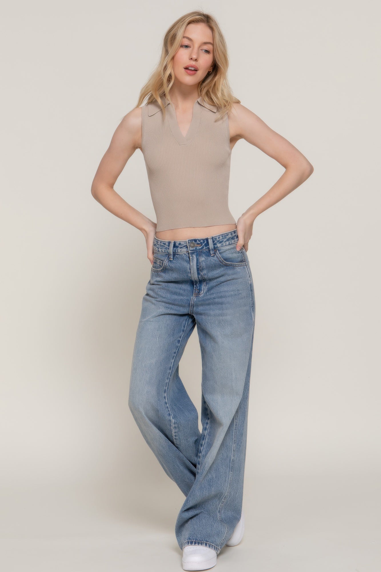 Sleeveless Polo Spring Sweater product image