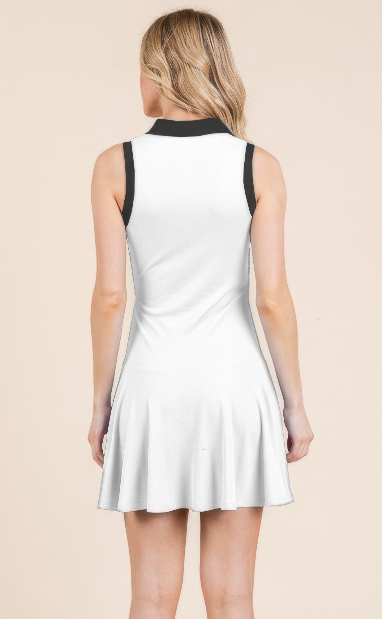 Contrast Collar Drop Waist Tennis Mini Dress product image