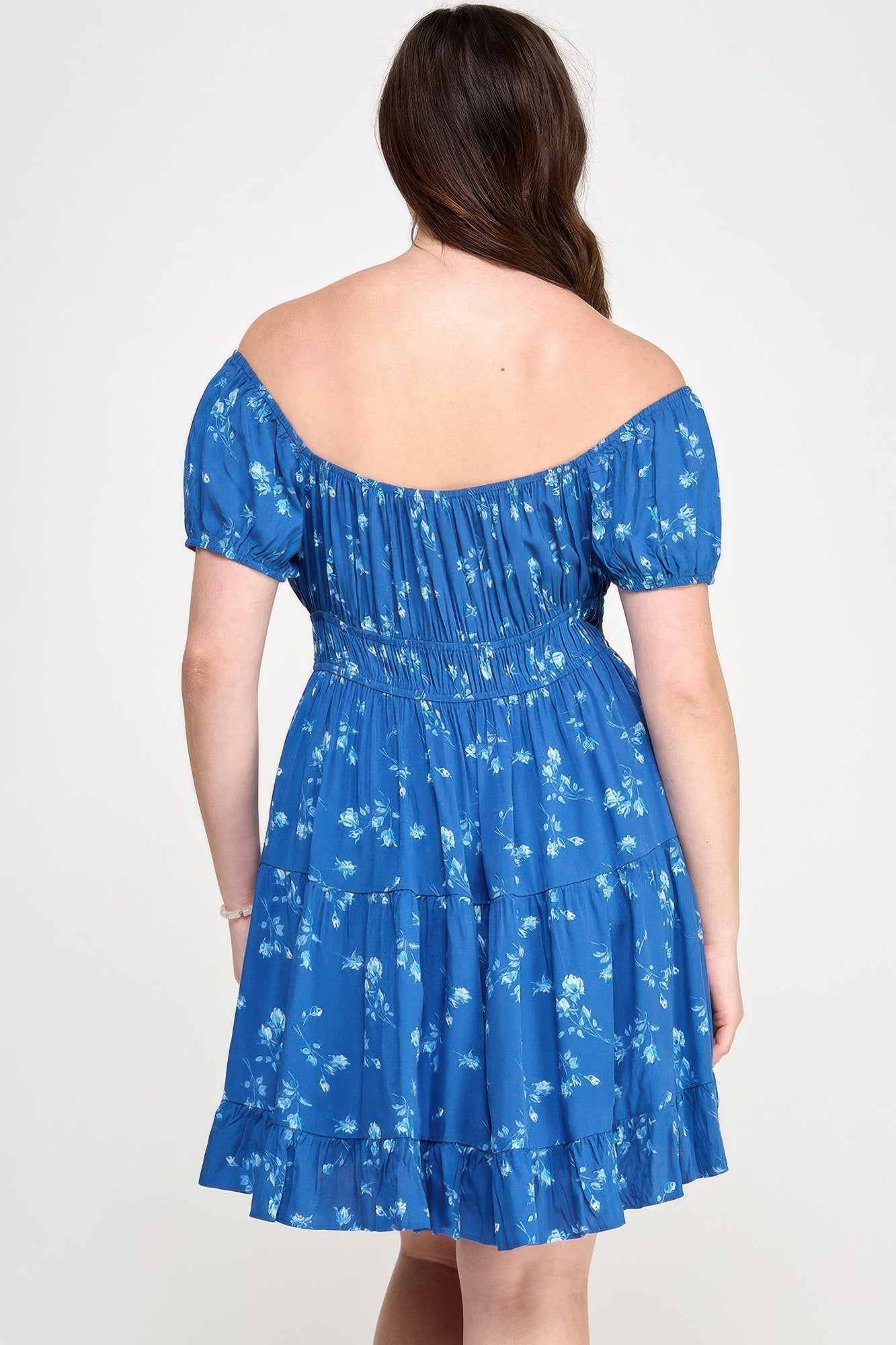 Floral Front-tie Elastic Waist Ruffle Dress product image