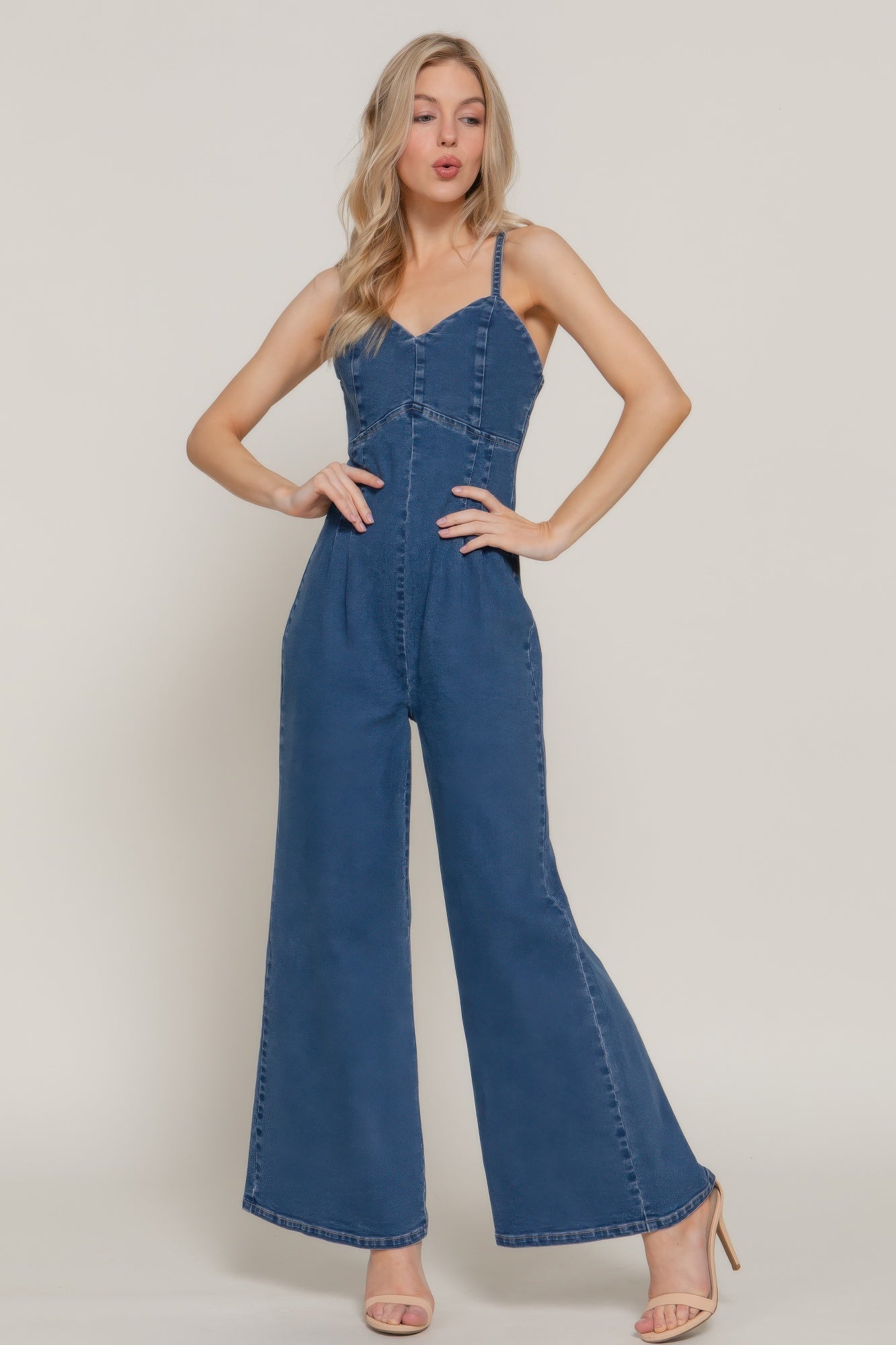 Cami Stretch Denim Jumpsuit product image