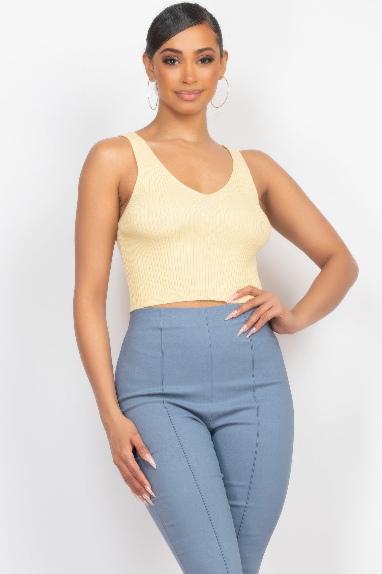 Crop Tank Top & Cardigan Sweater Set product image