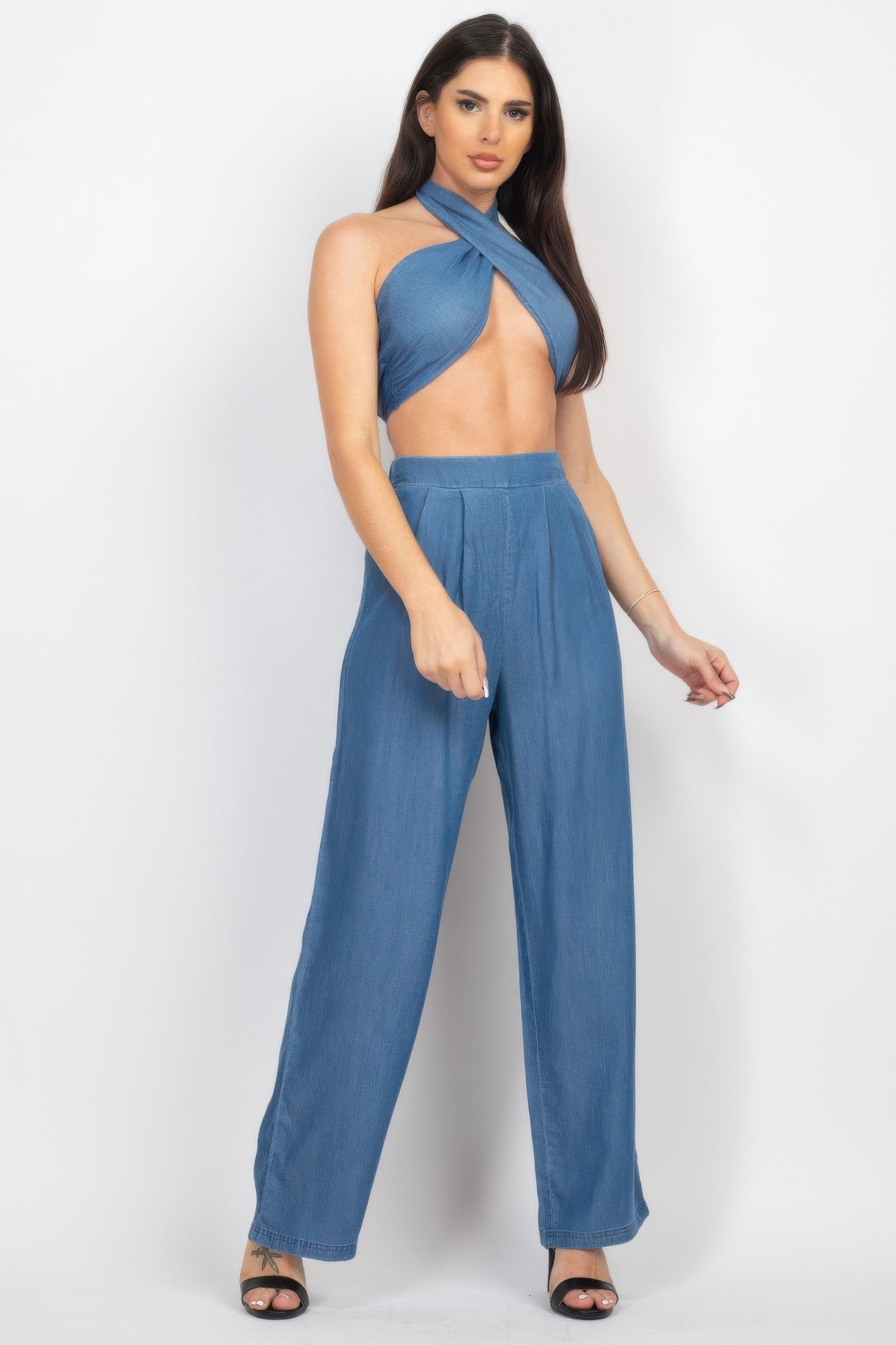 Tube Tied Top & Wide Pants Set product image