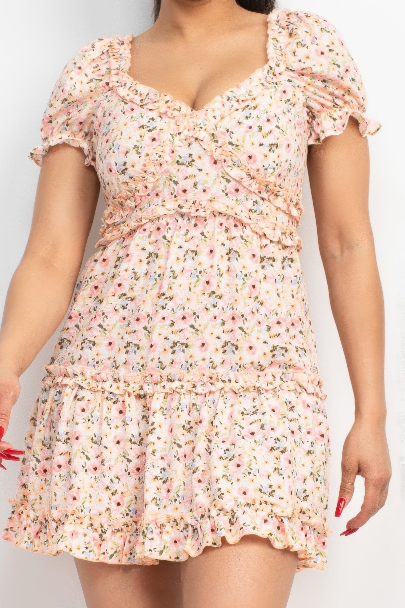 Ruffled Floral Puff Sleeve Dress product image