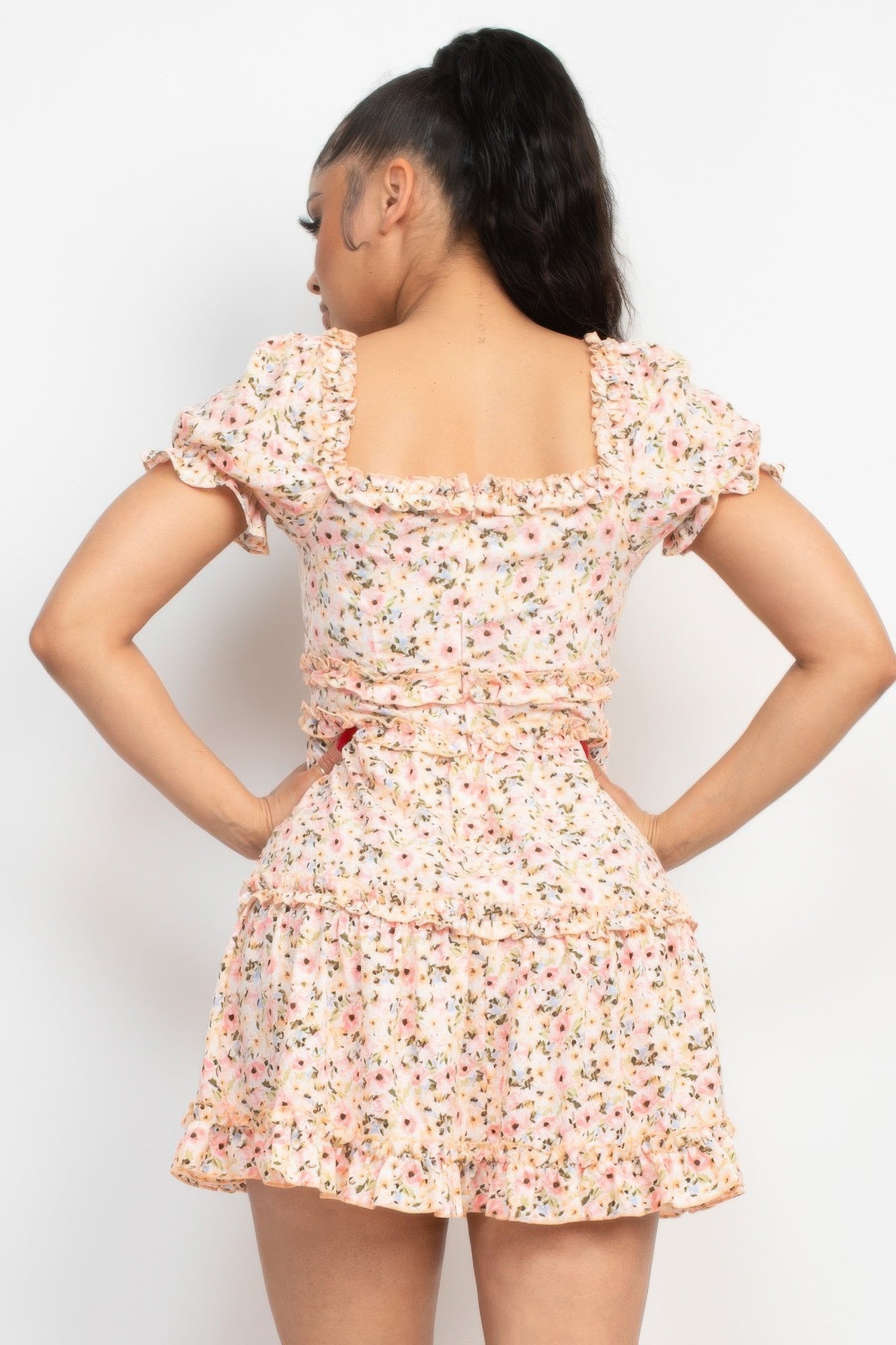 Ruffled Floral Puff Sleeve Dress product image