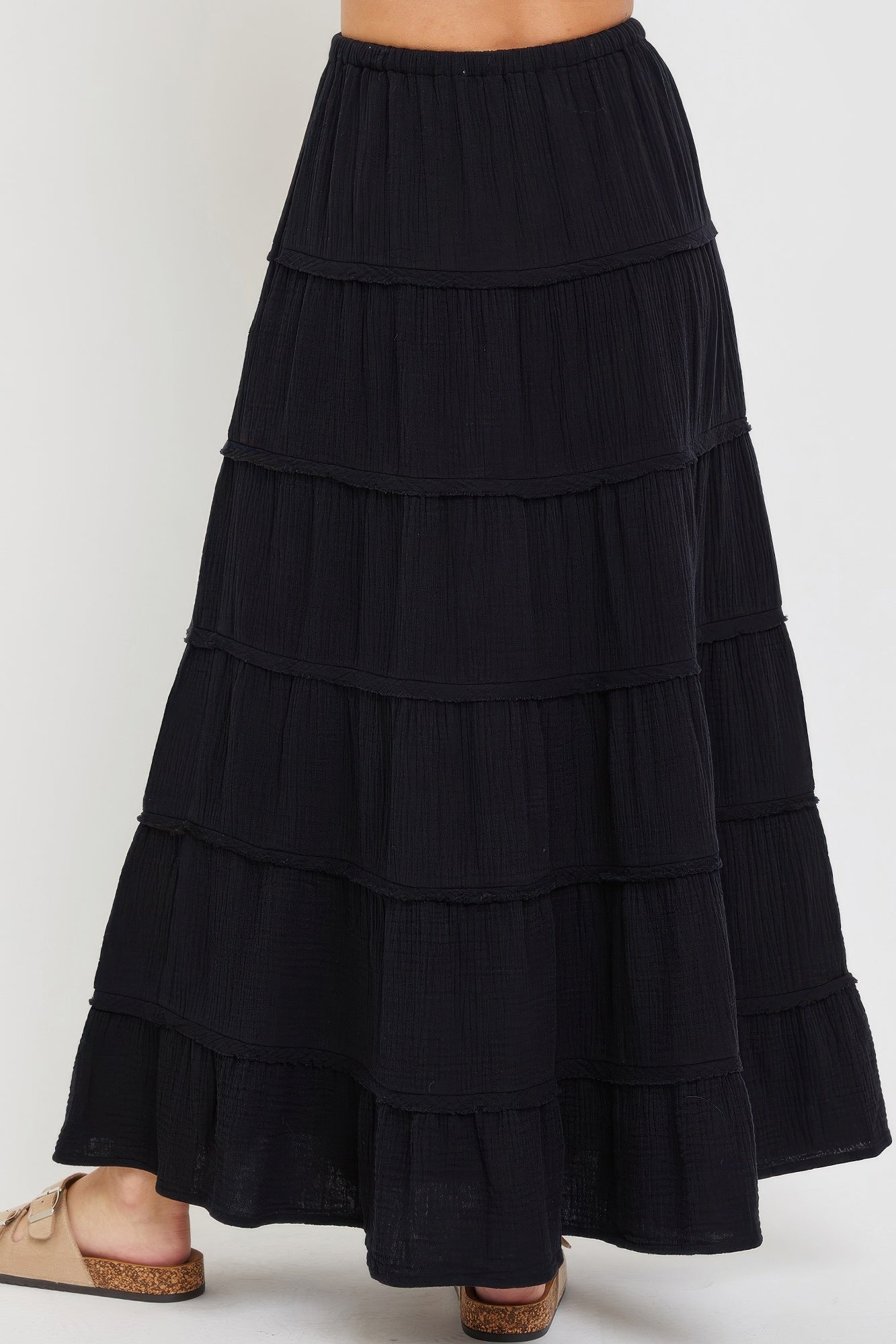 Cotton Gauze Tiered Maxi Skirt product image