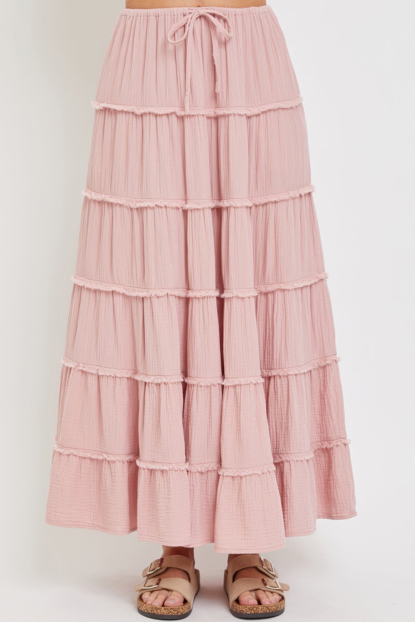 Cotton Gauze Tiered Maxi Skirt product image