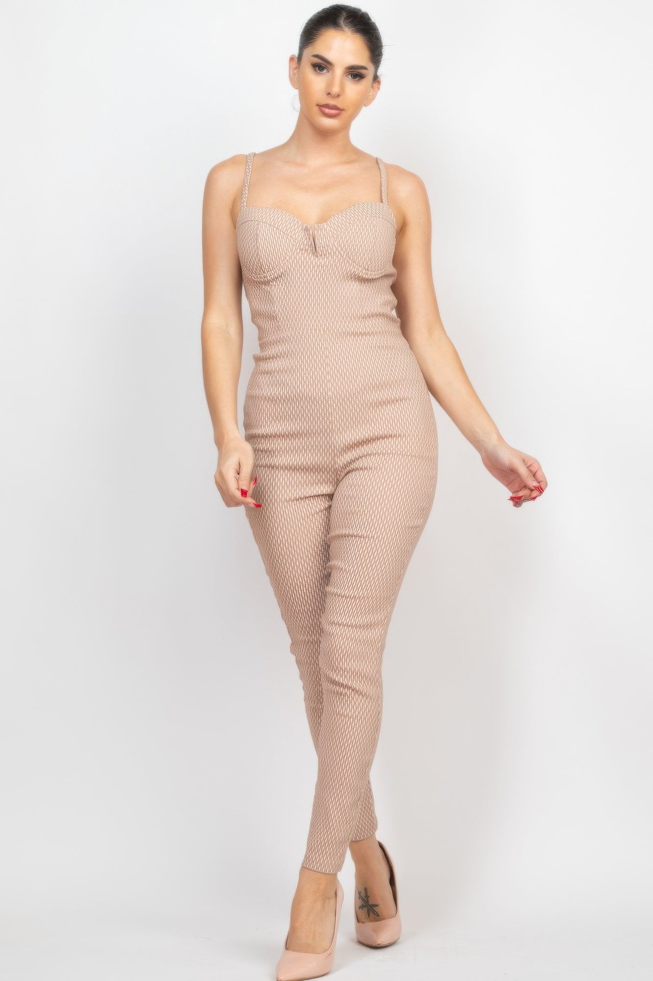 Plaid Sleeveless Zippered Jumpsuit product image