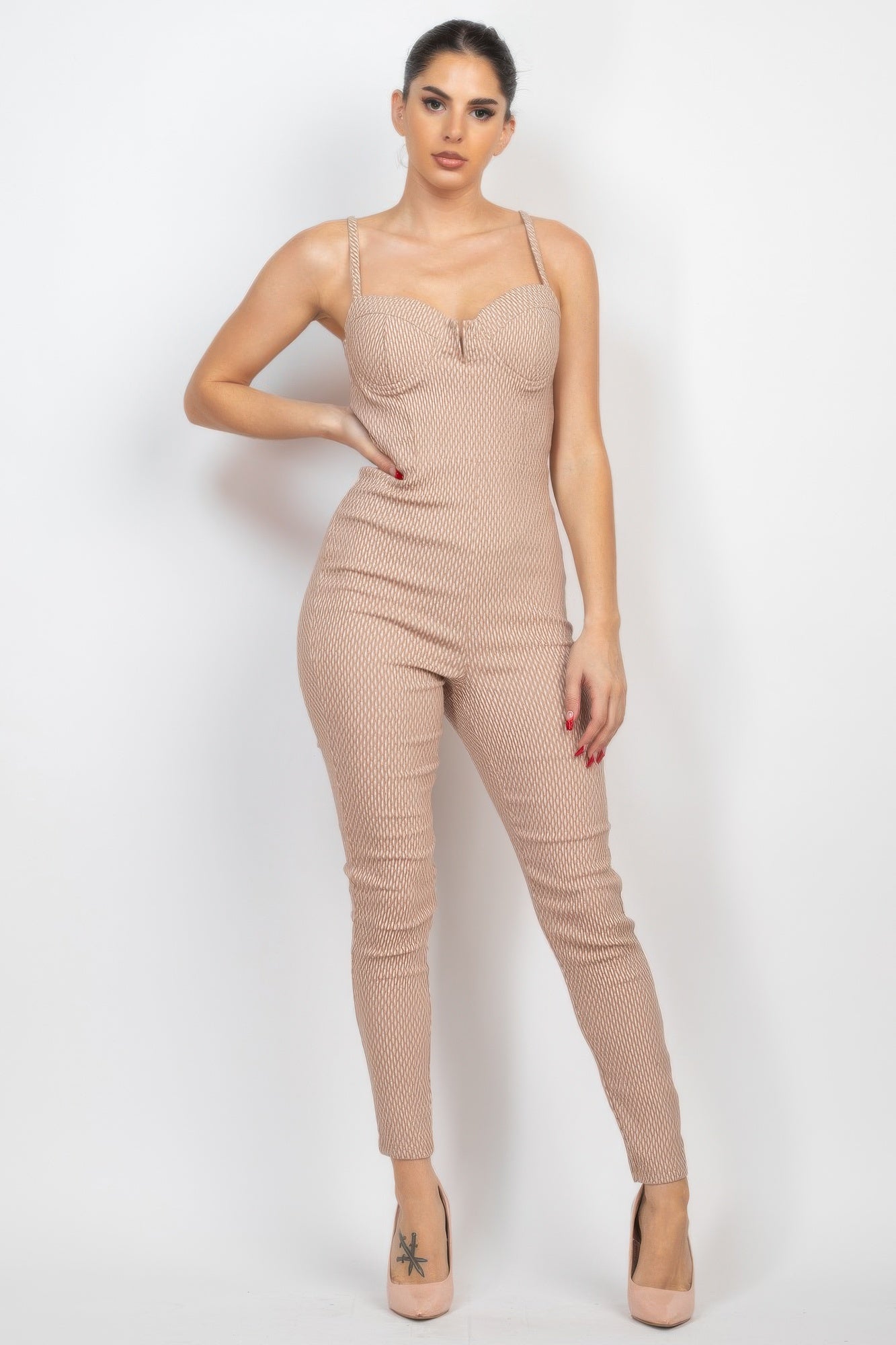 Plaid Sleeveless Zippered Jumpsuit product image