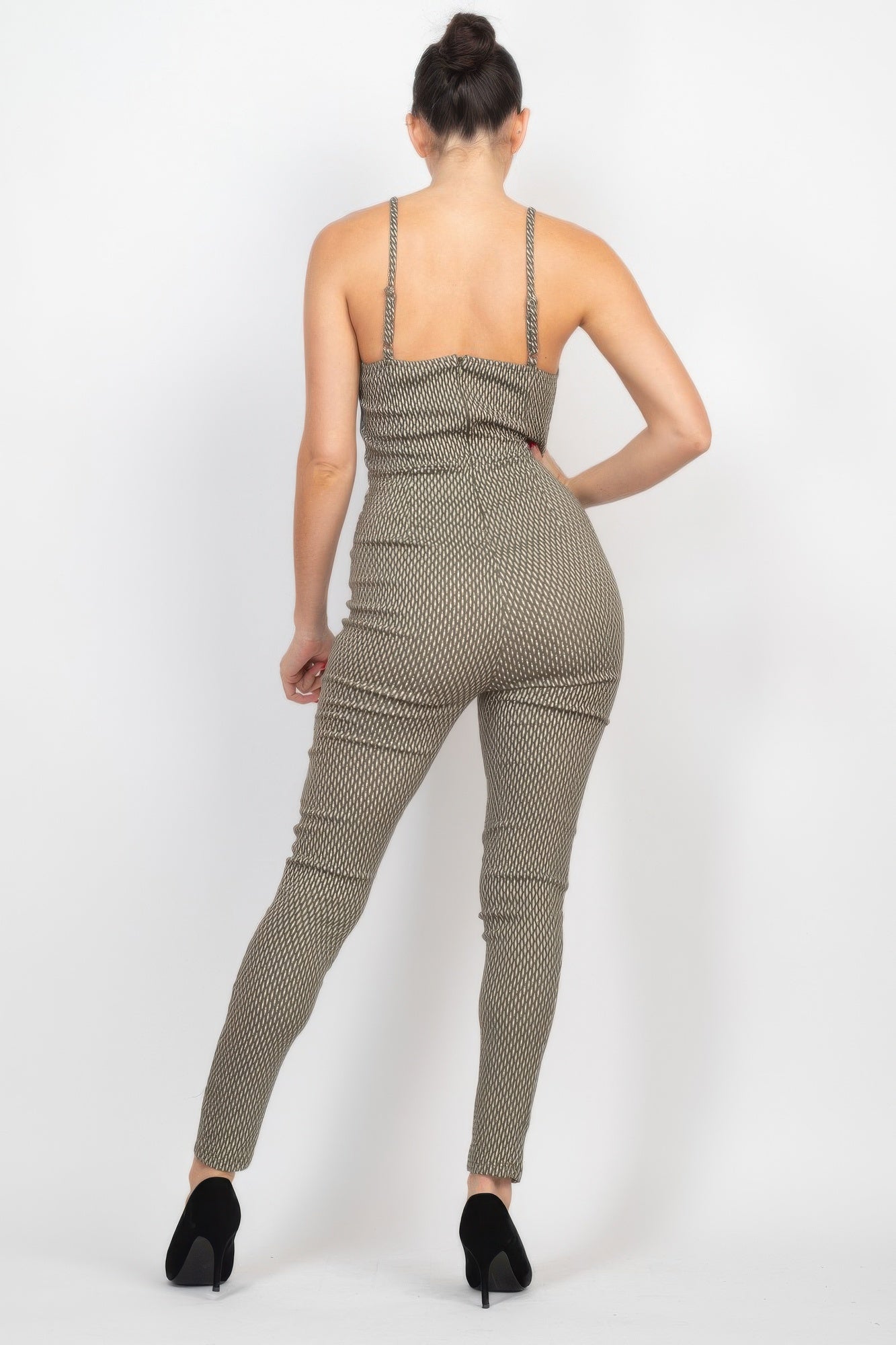 Plaid Sleeveless Zippered Jumpsuit product image