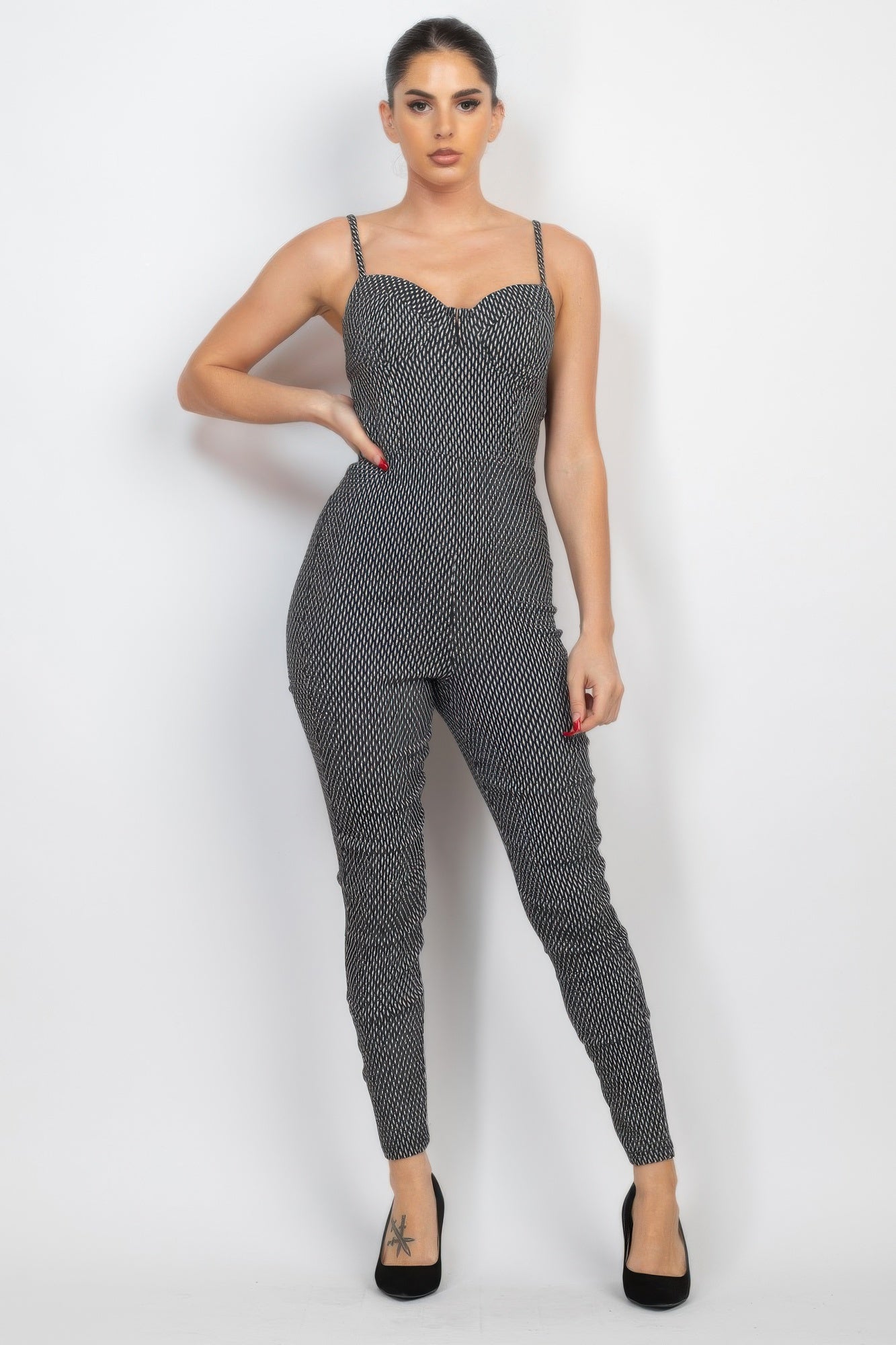 Plaid Sleeveless Zippered Jumpsuit product image