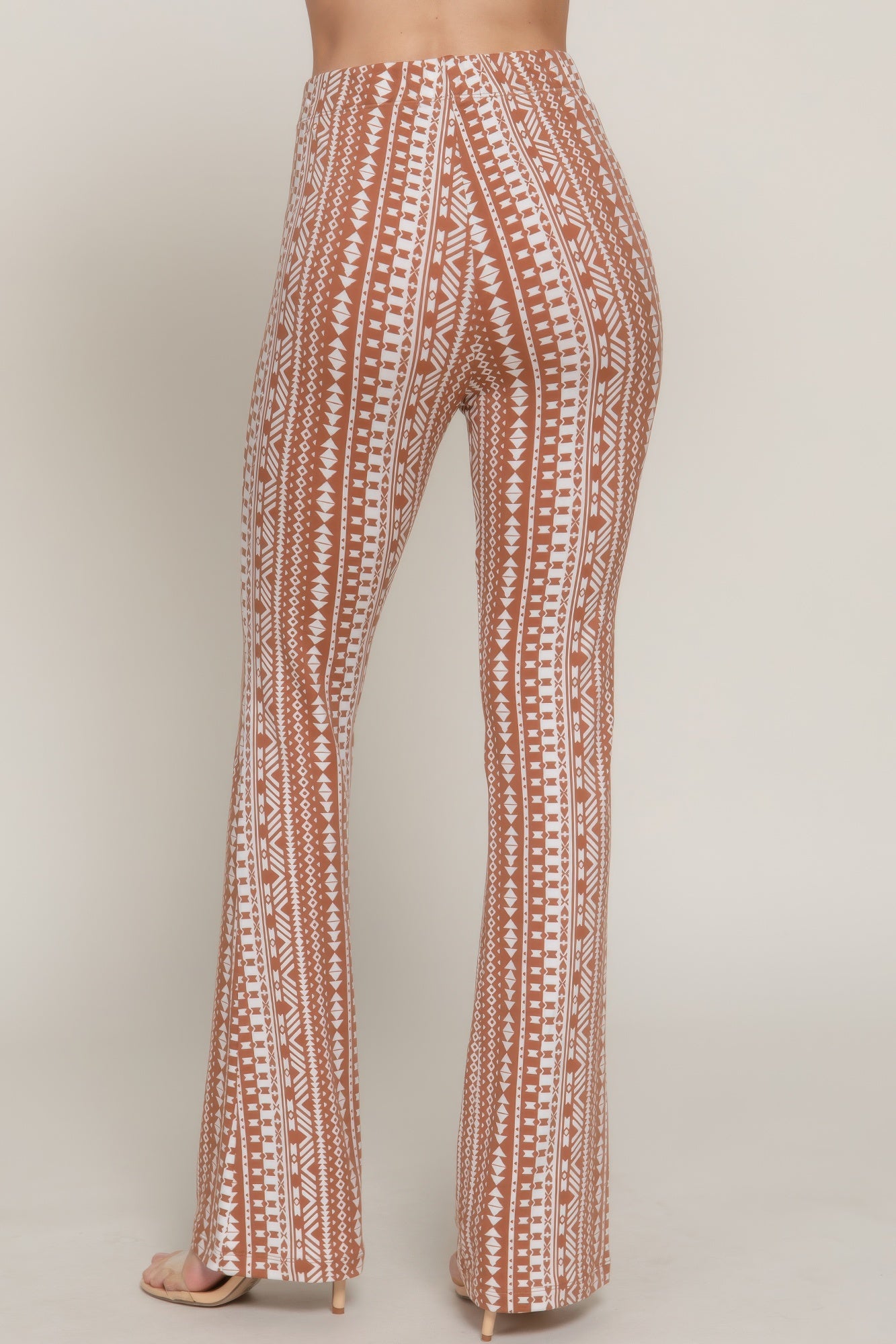 Waist Elastic Slim Flare Print Pants product image