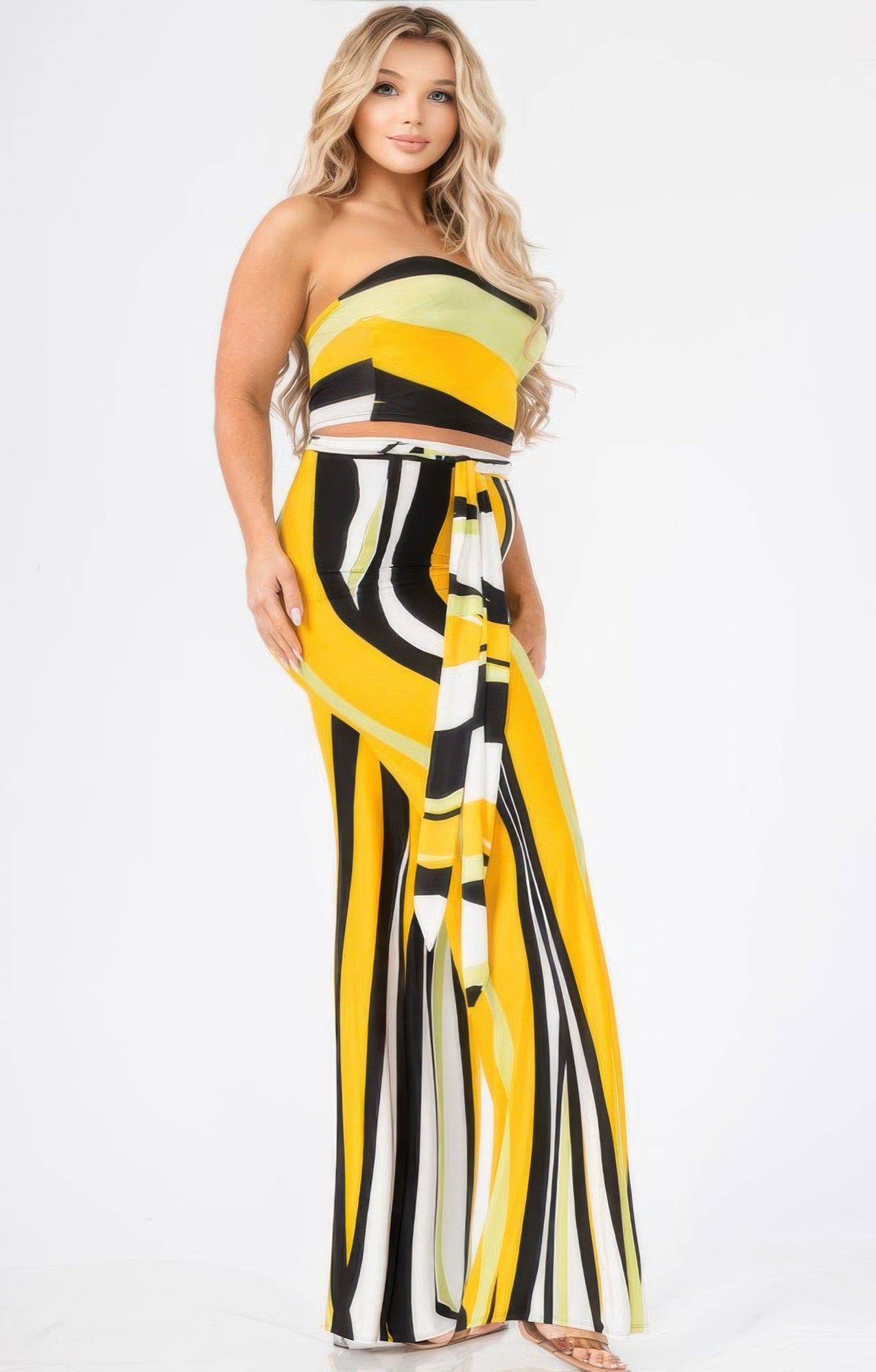 Plus Colorblock Stripe 2 Piece Pants Set product image