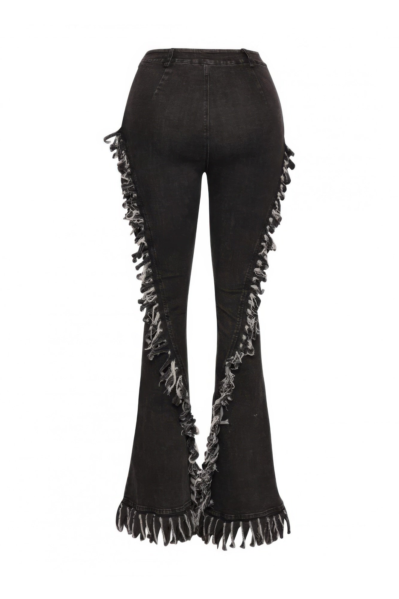 Distressed Fringe Denim Flared Pant product image