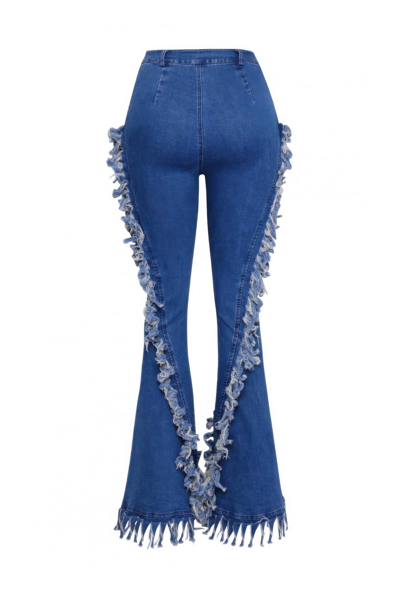 Distressed Fringe Denim Flared Pant product image