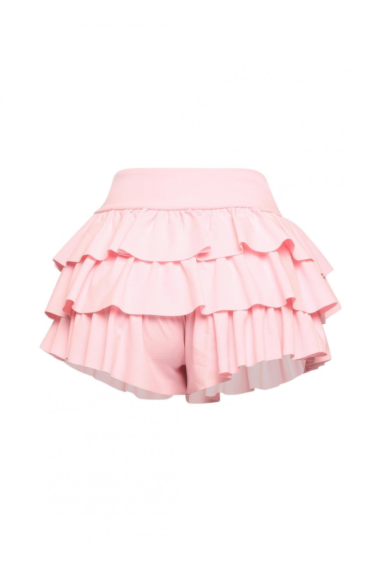 Plus Size Solid Ruffled Shorts product image