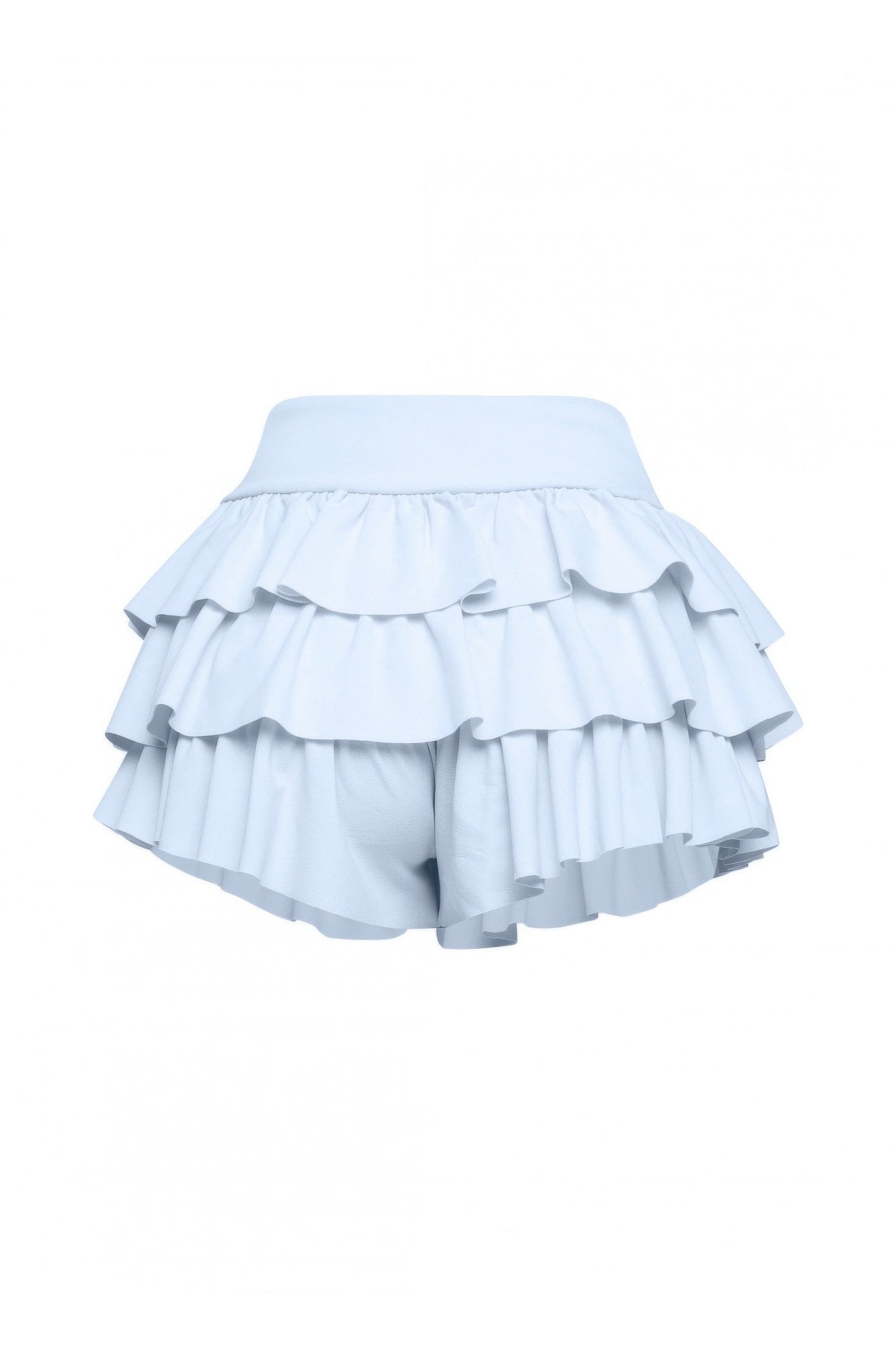 Plus Size Solid Ruffled Shorts product image
