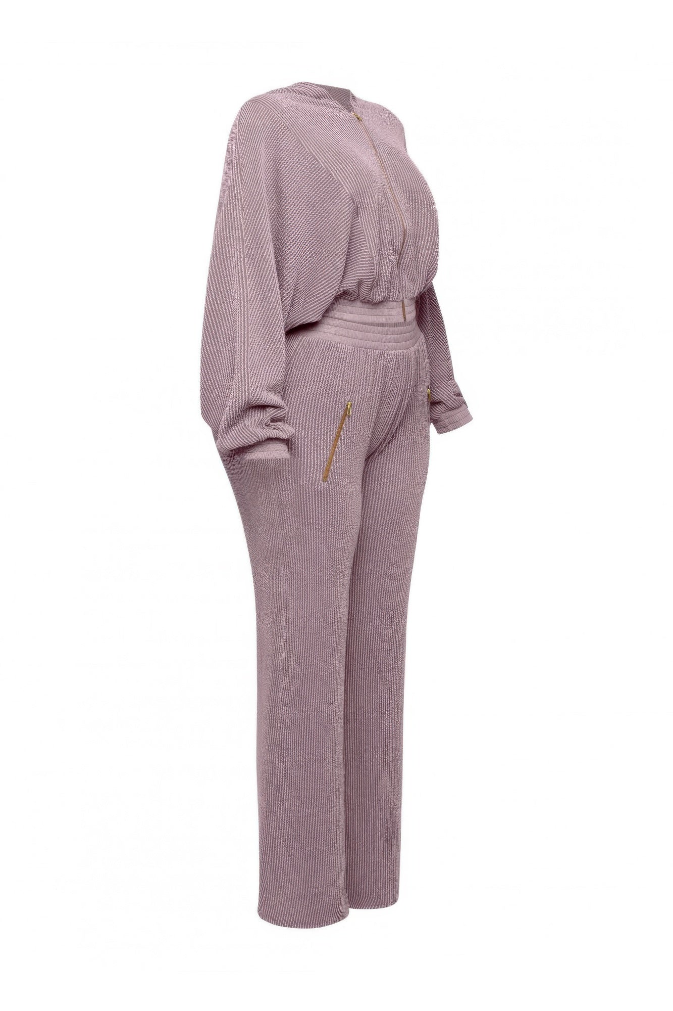 Zipper Closure Hoodie Jacket & Pants Set product image