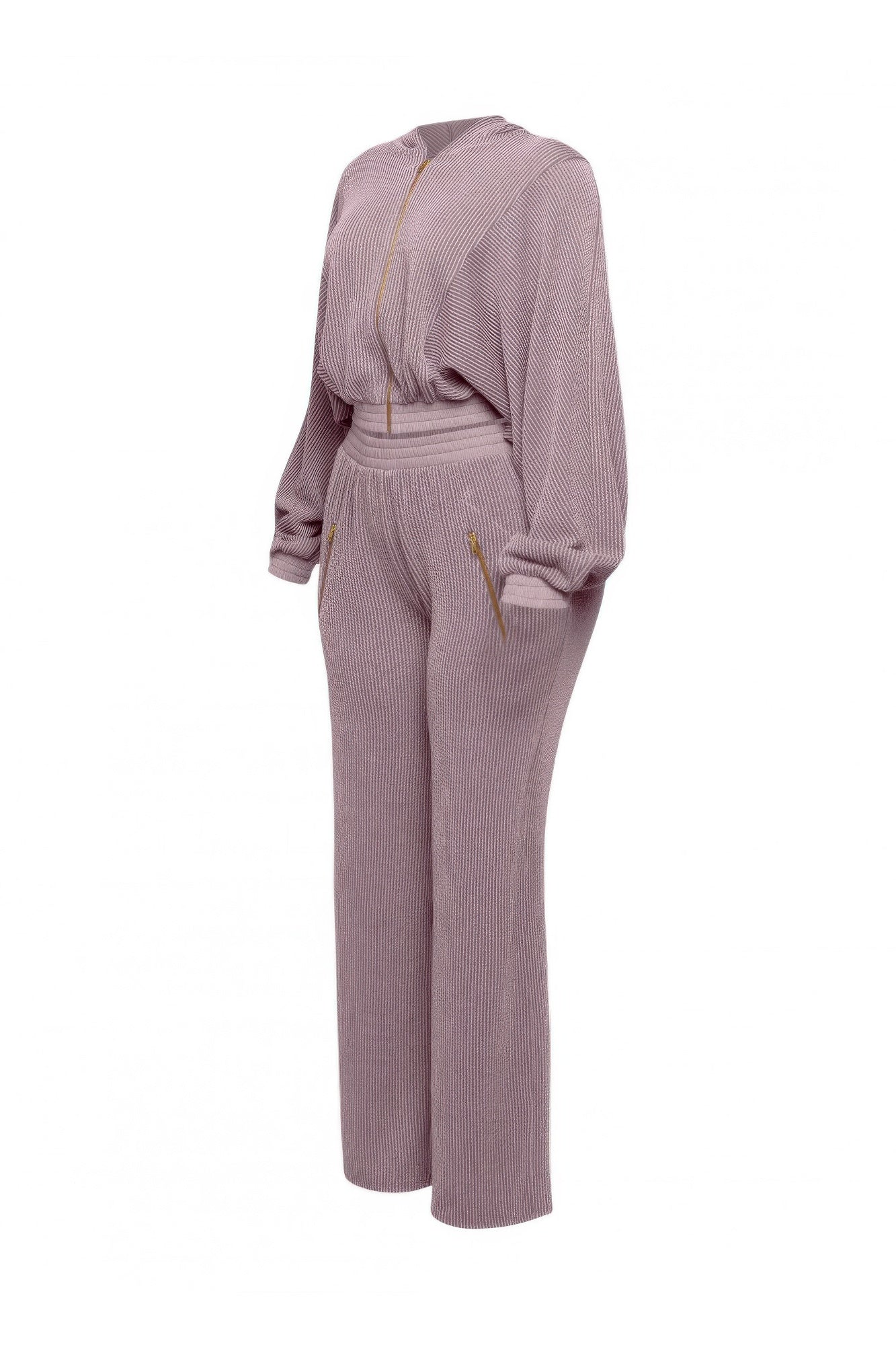 Zipper Closure Hoodie Jacket & Pants Set product image