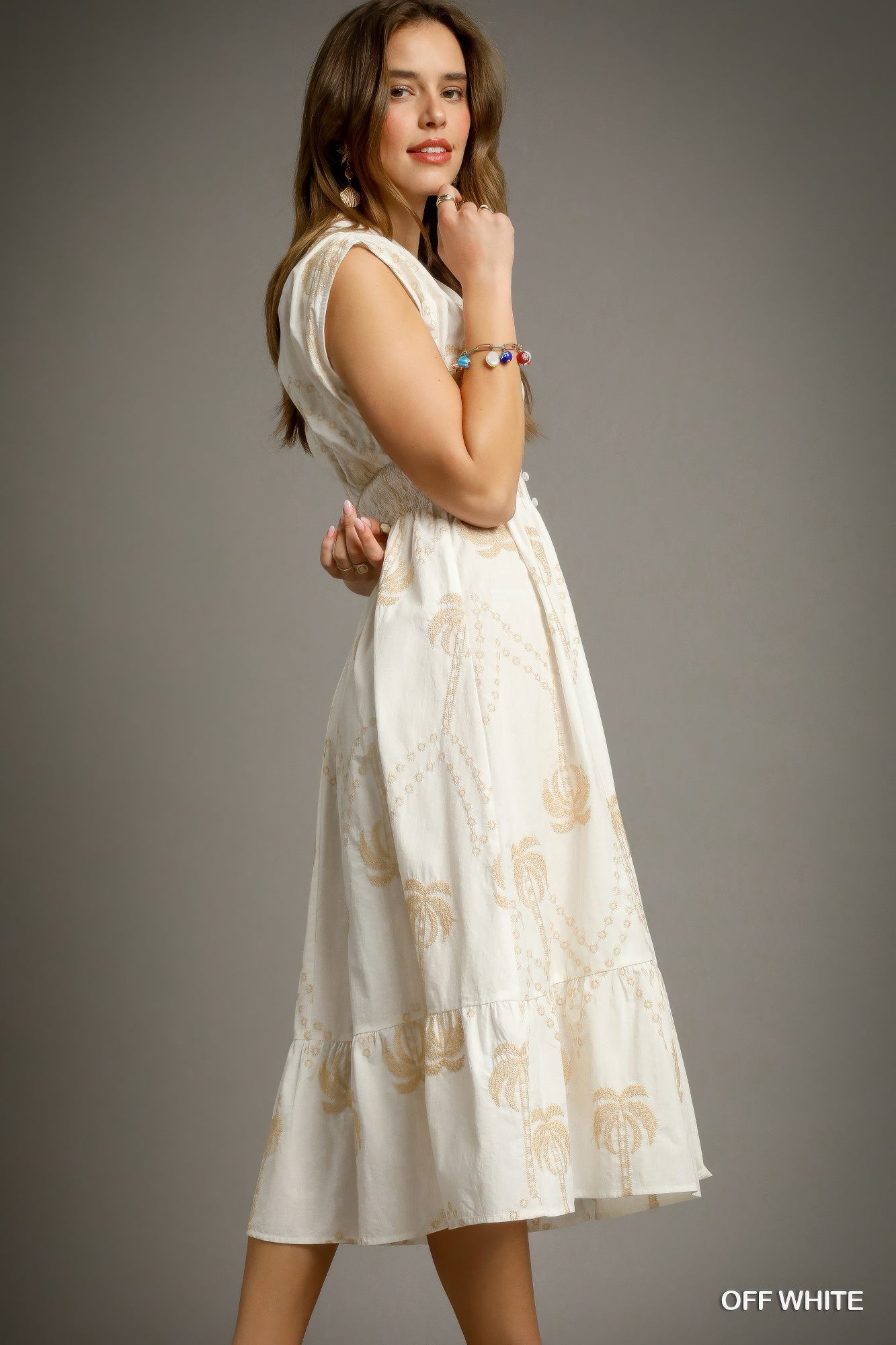 Tropical Breeze Embroidered Midi Dress product image