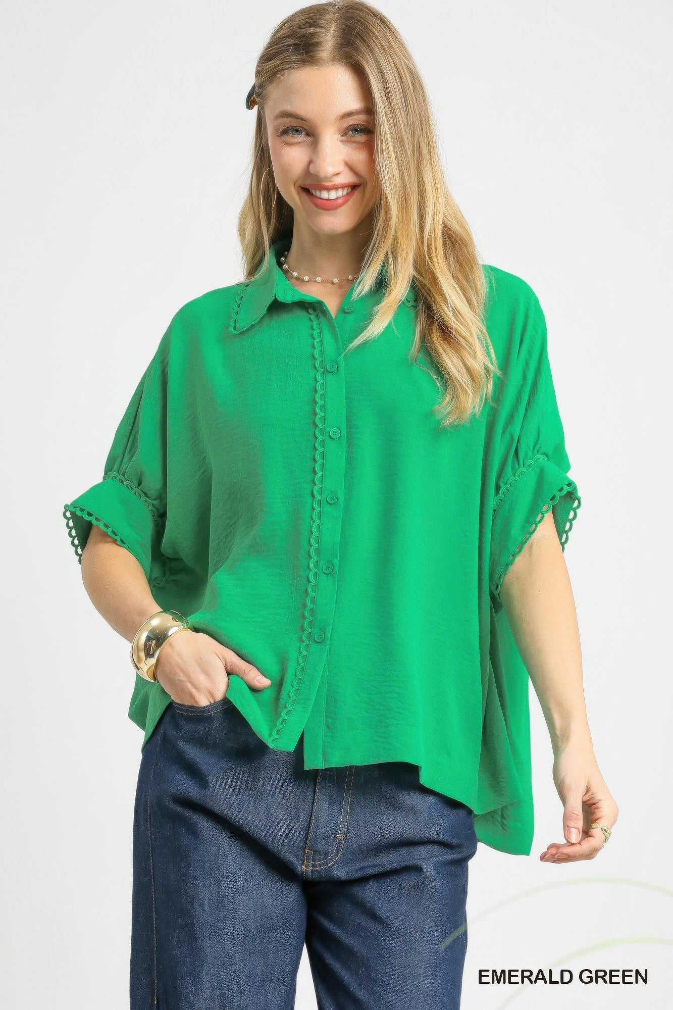 Fresh Flair Scallop Trim Blouse product image