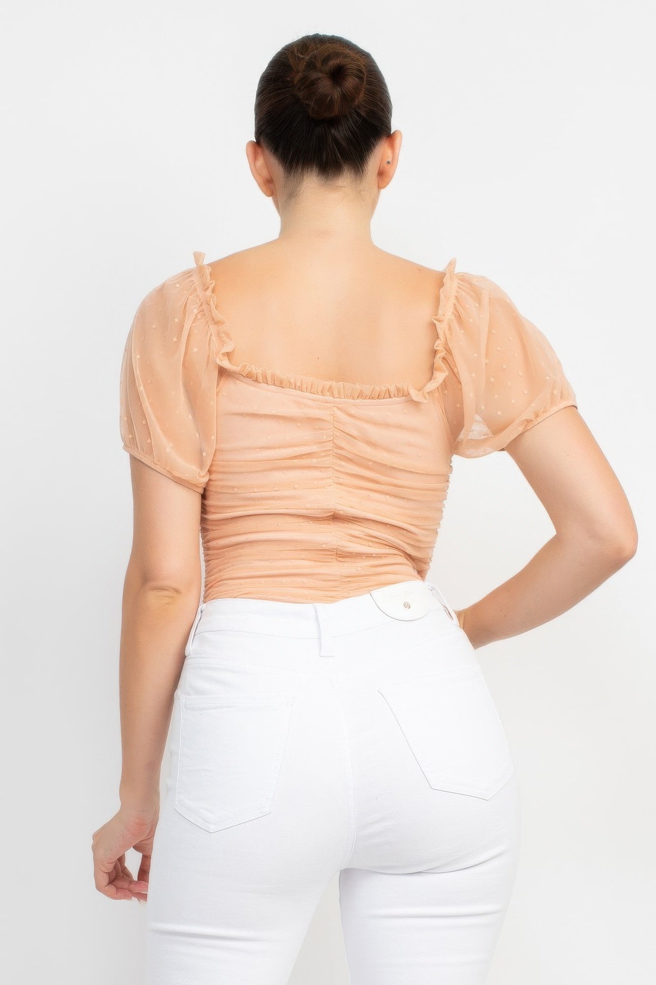 Shirred Mesh Sleeve Bodysuit product image