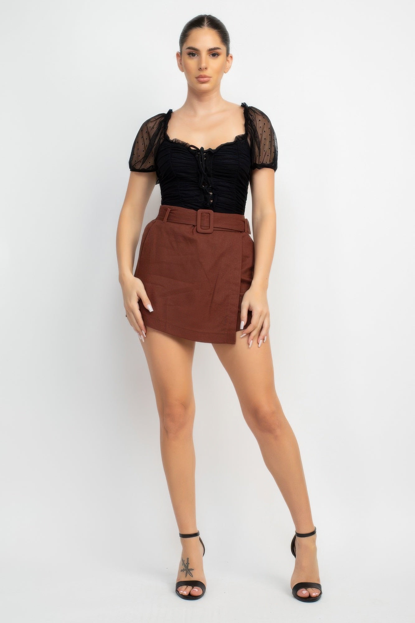 Shirred Mesh Sleeve Bodysuit product image