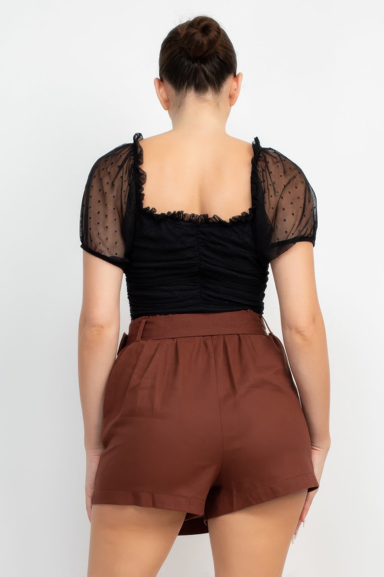 Shirred Mesh Sleeve Bodysuit product image