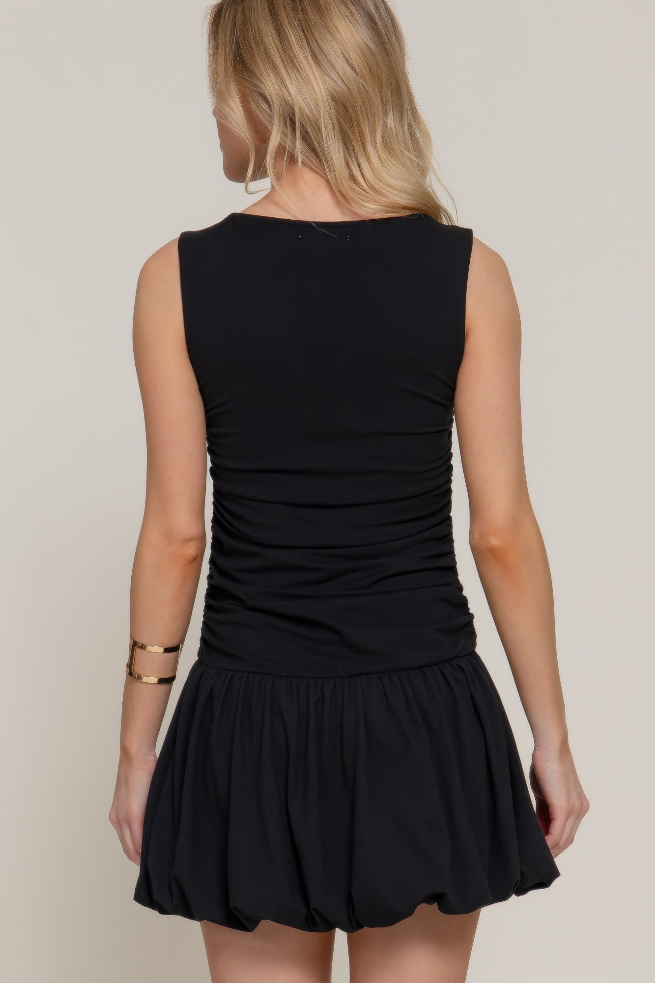 Sleeveless Boat Neck Voluminous Mini Dress product image