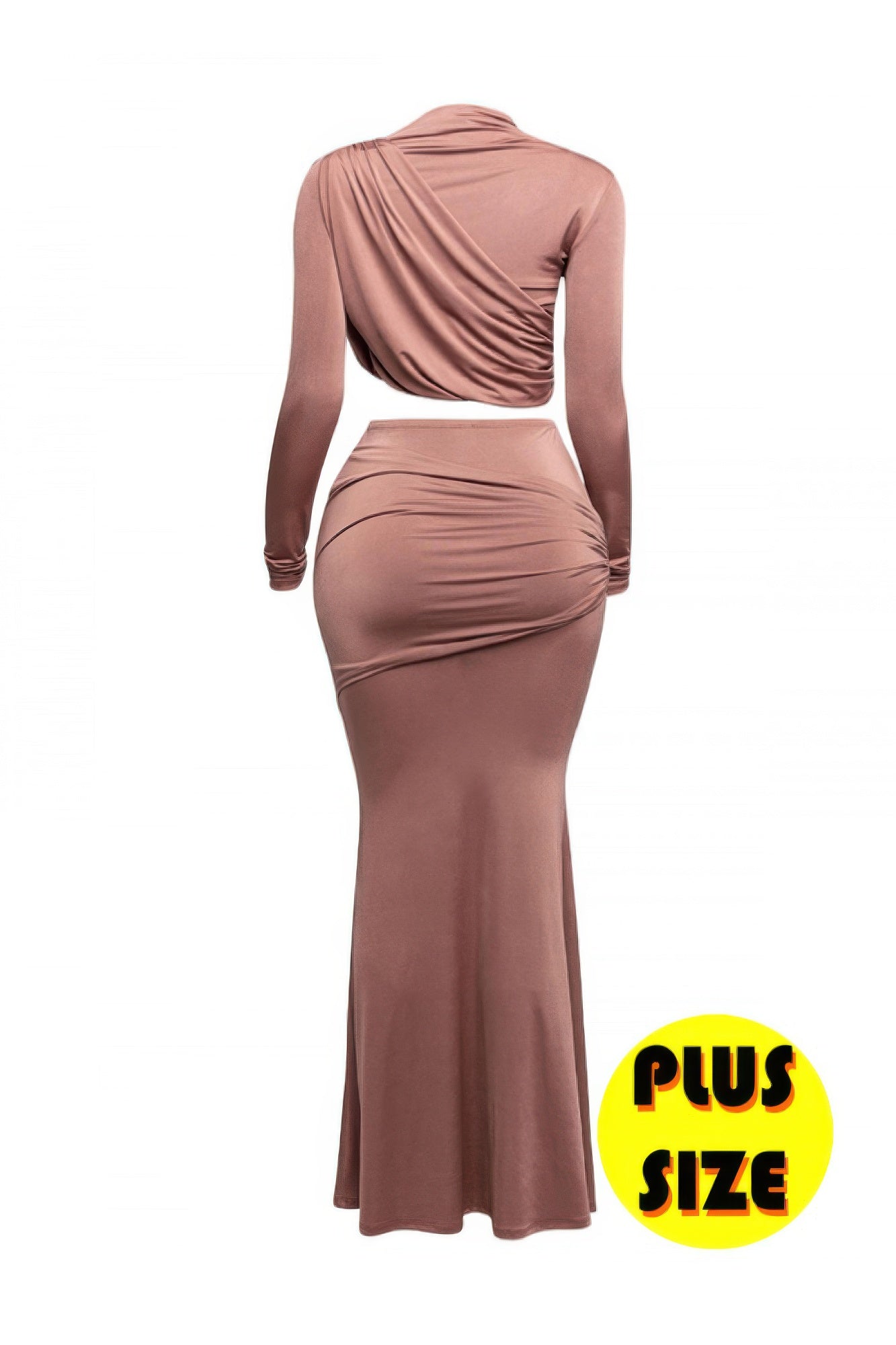 Plus Size Shirring Detailed Top & Long Skirt Set product image