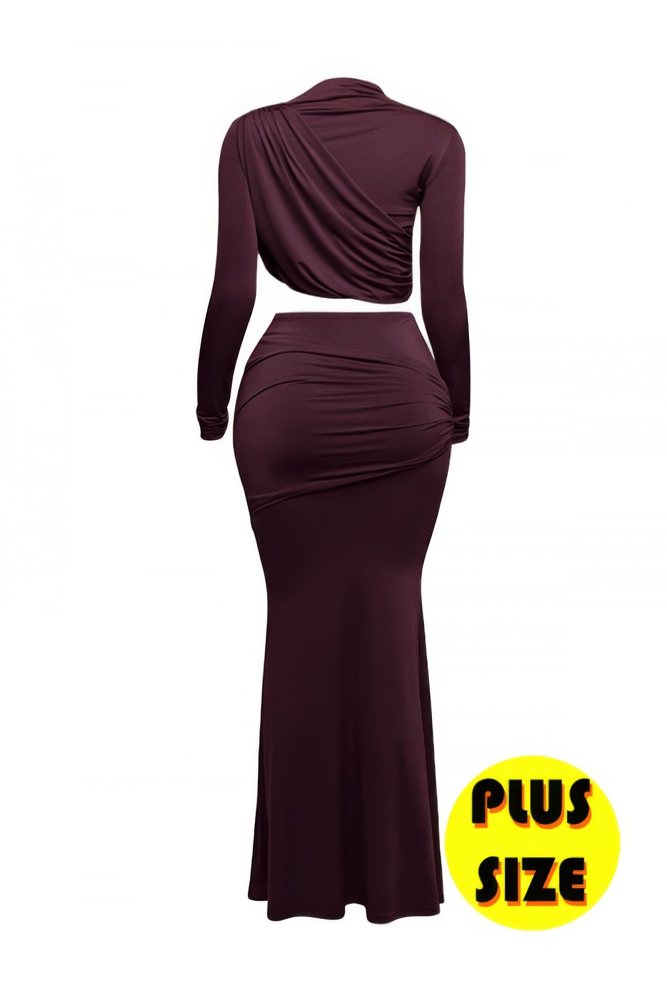 Plus Size Shirring Detailed Top & Long Skirt Set product image