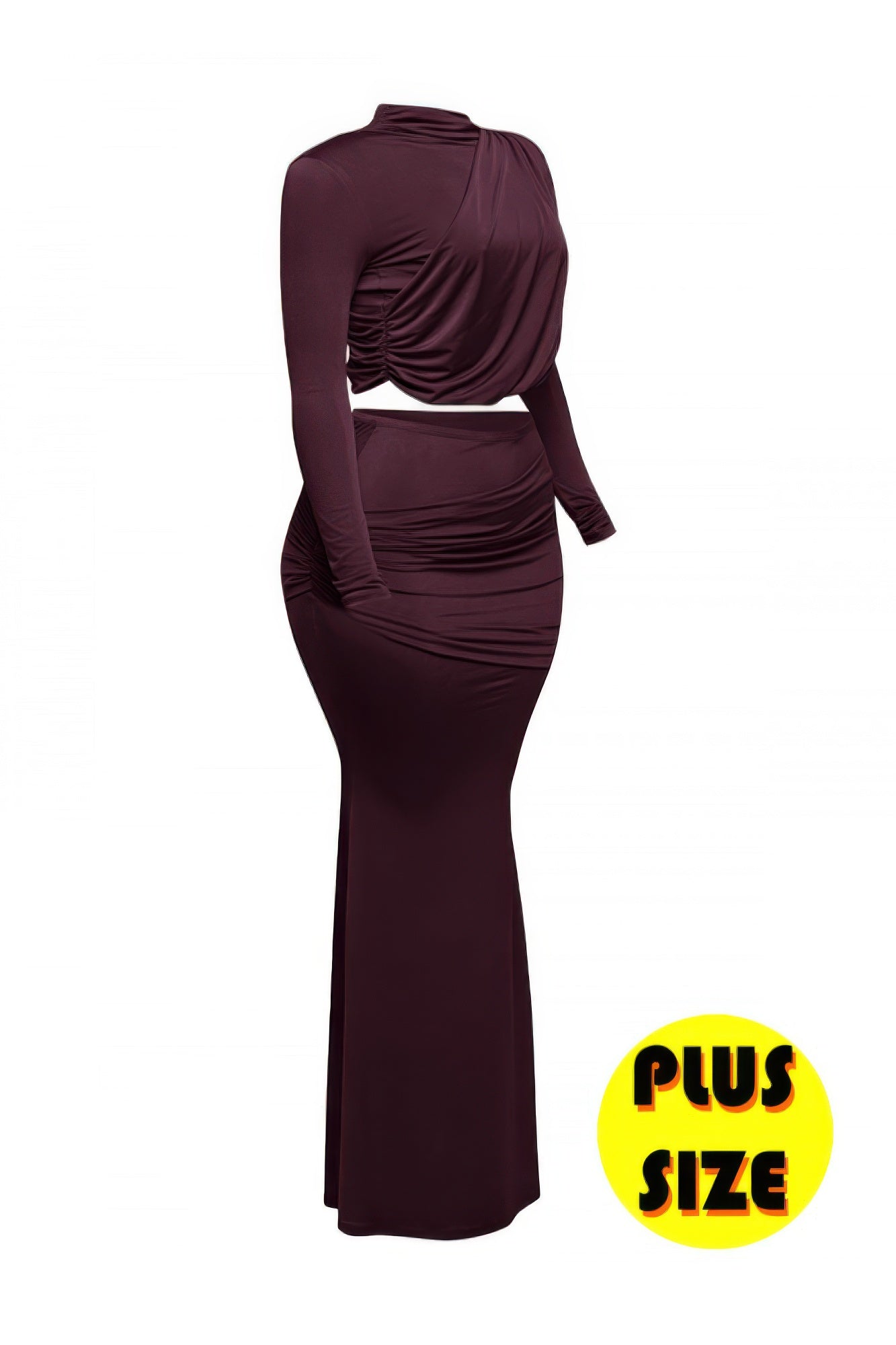 Plus Size Shirring Detailed Top & Long Skirt Set product image