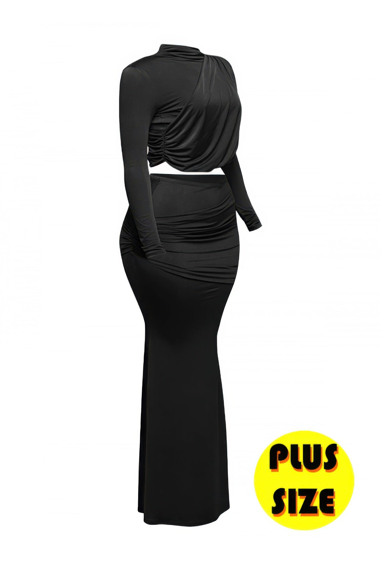 Plus Size Shirring Detailed Top & Long Skirt Set product image